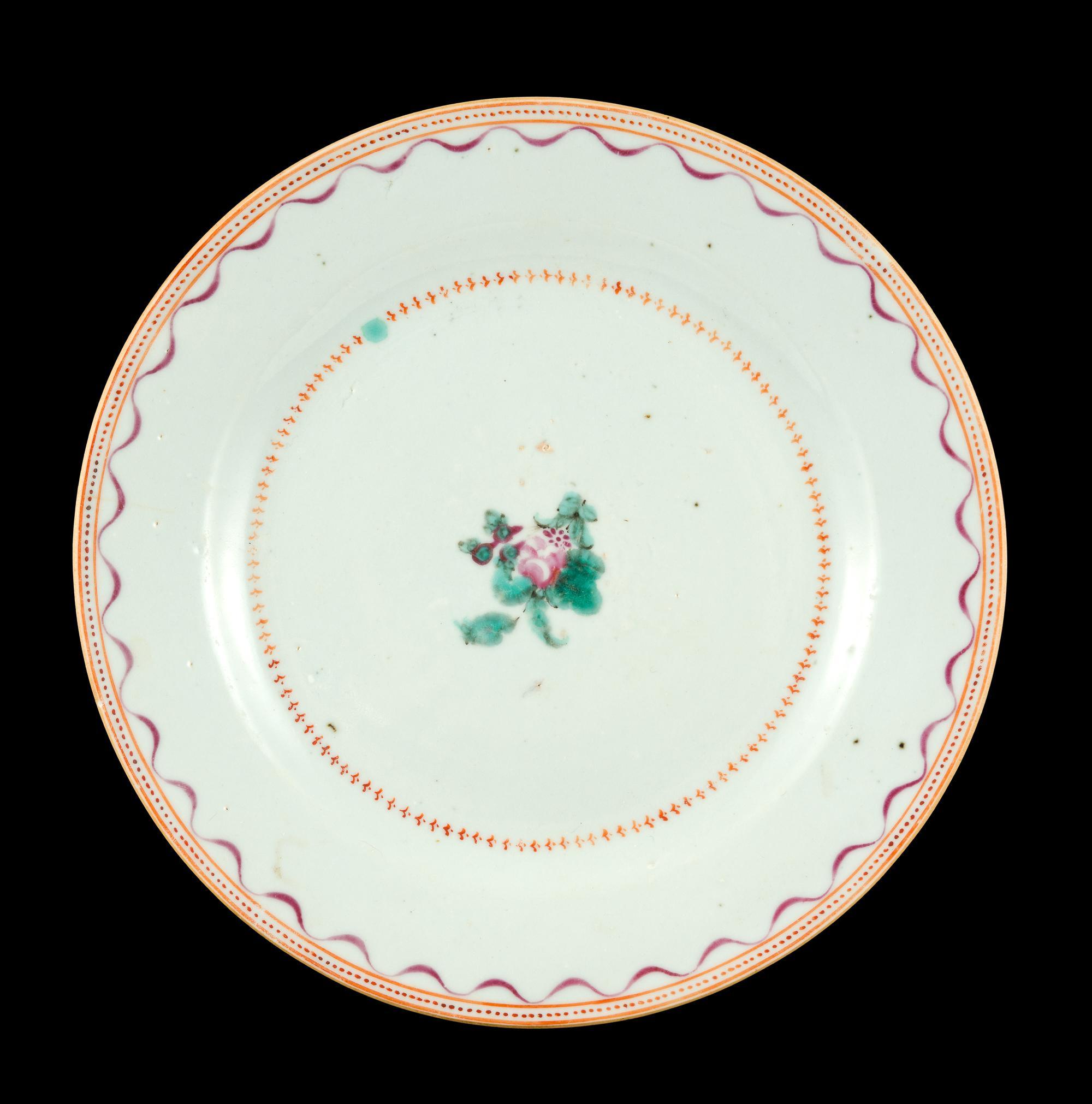 2 Chinese Export Porcelain Plates