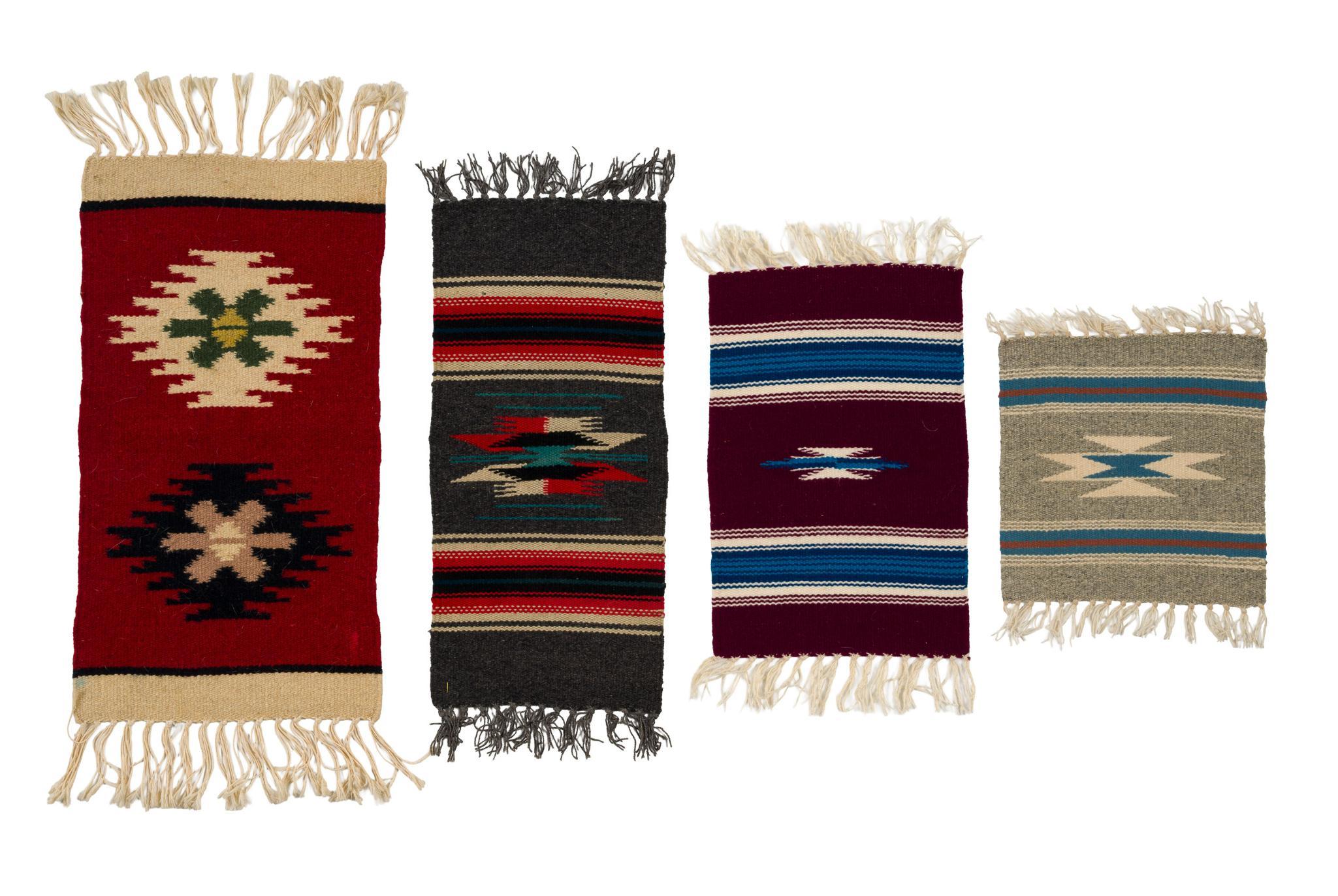 4 Vintage Southwestern Weavings Incl. Ortega's and Navajo