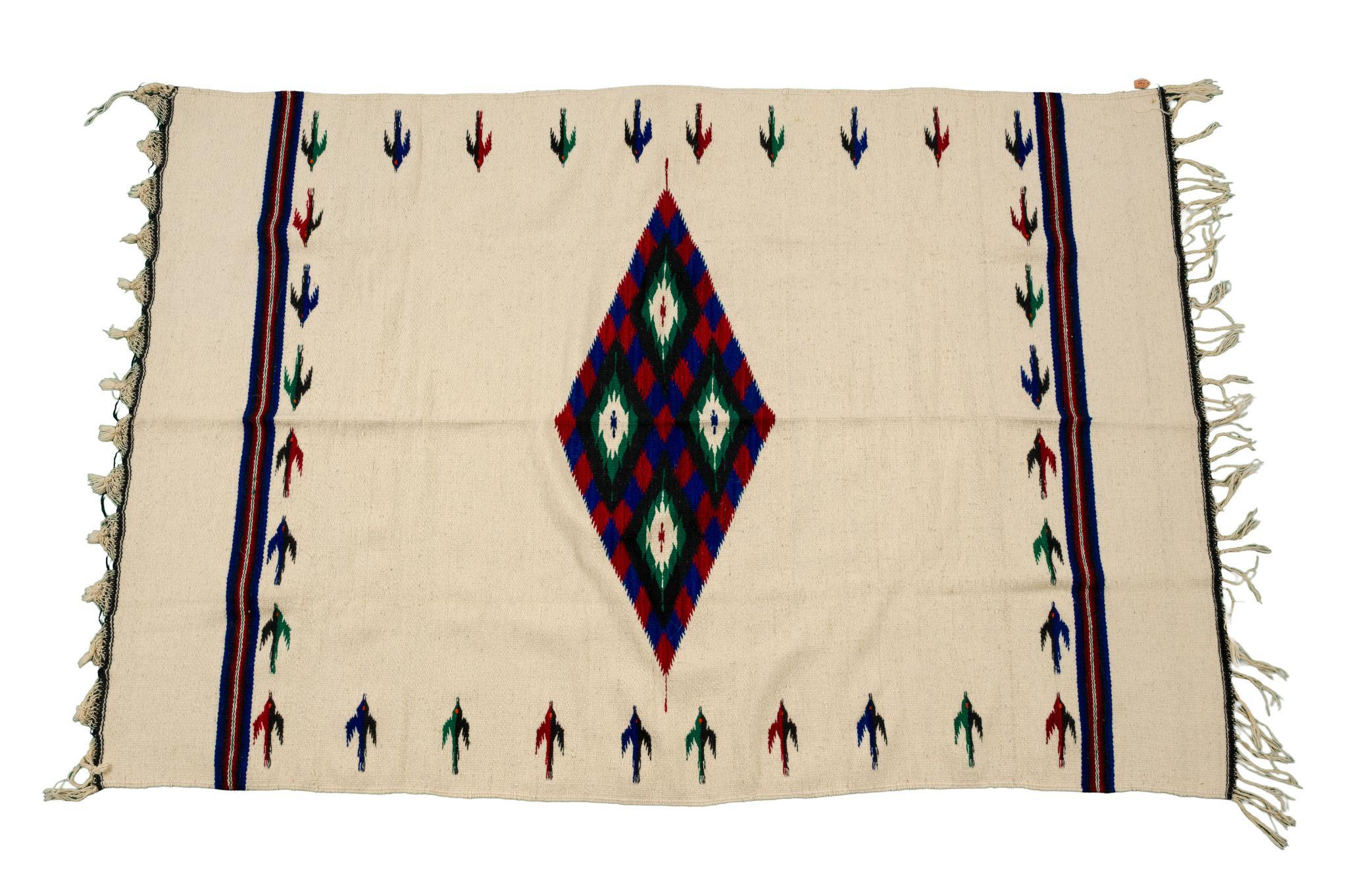Mexican Serape with Bird Motifs