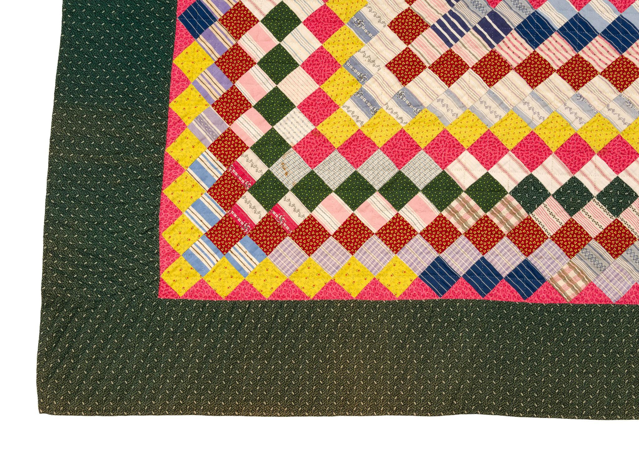Early 20th C Trip Around the World Quilt