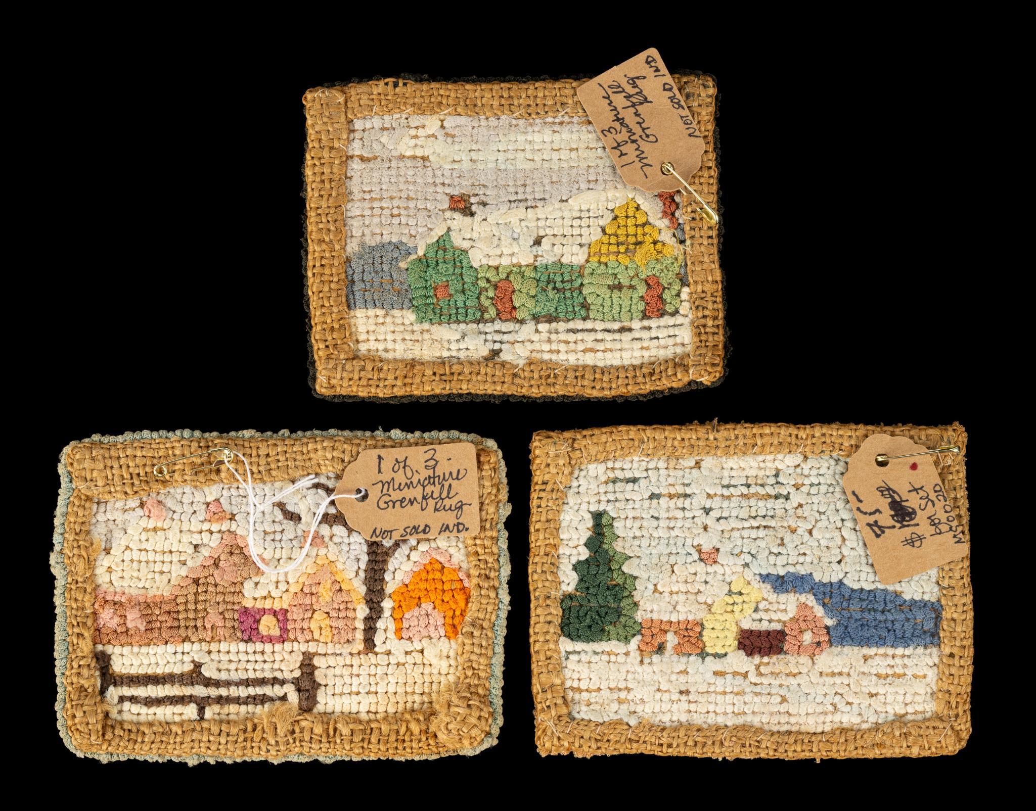 3 Mini Grenfell Hooked Rugs