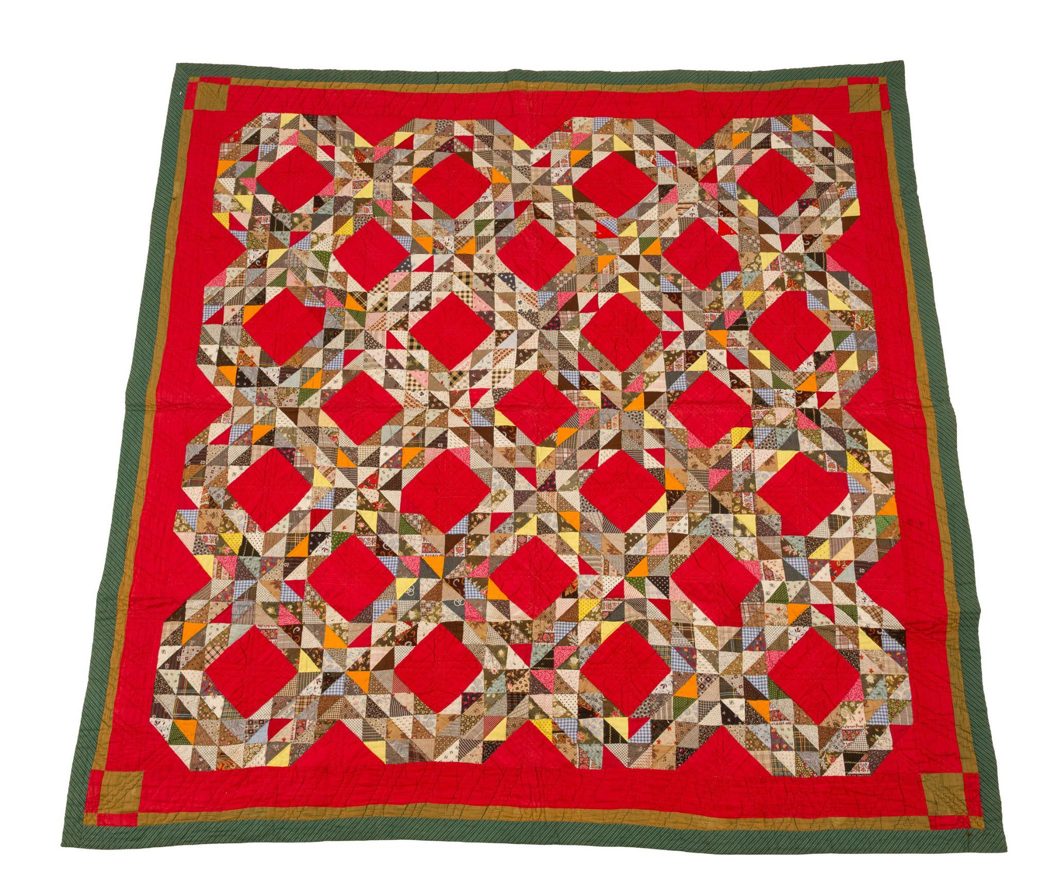 Late 19th C Geometric Scrap Quilt