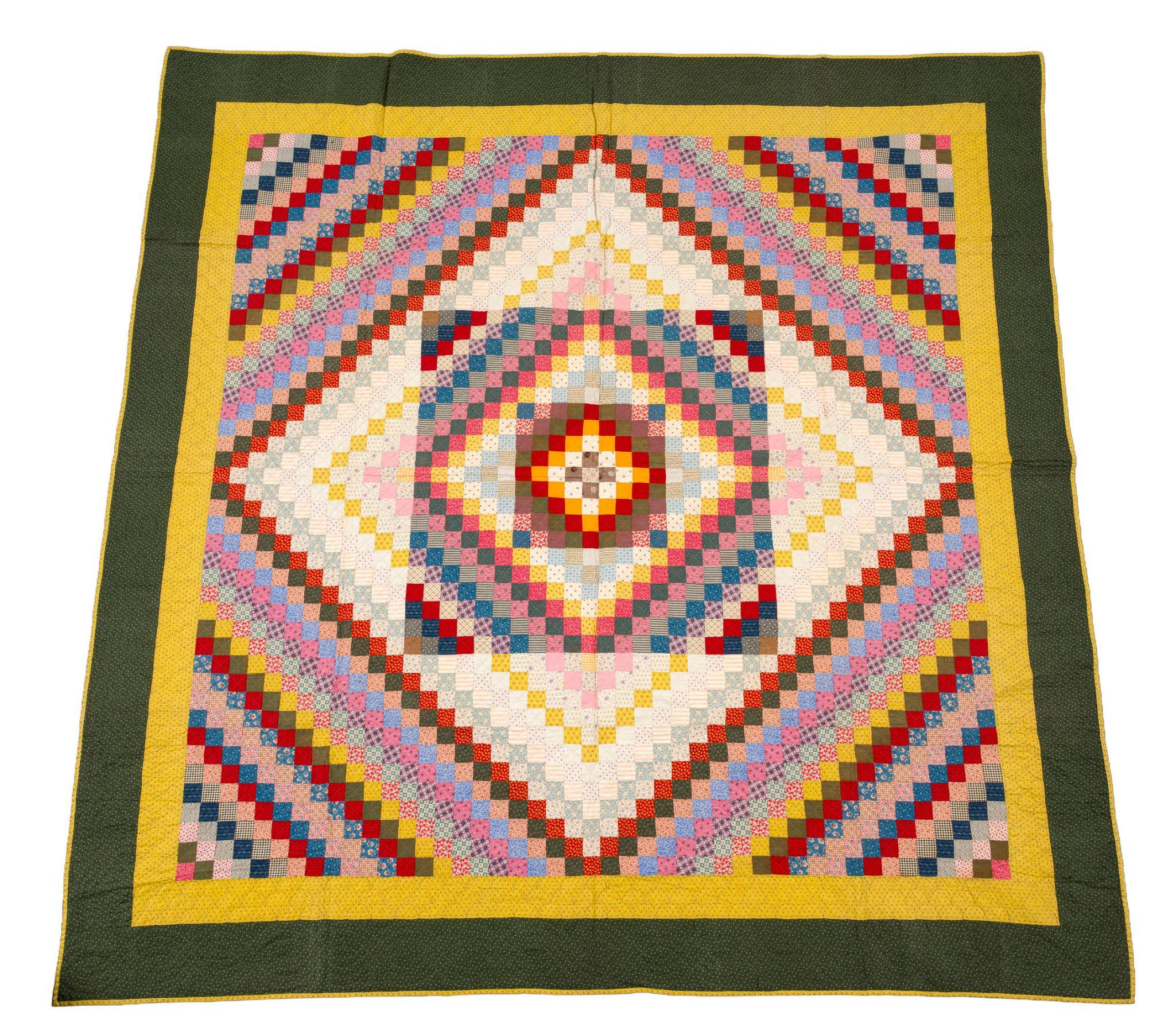Late 19th C Trip Around the World Quilt