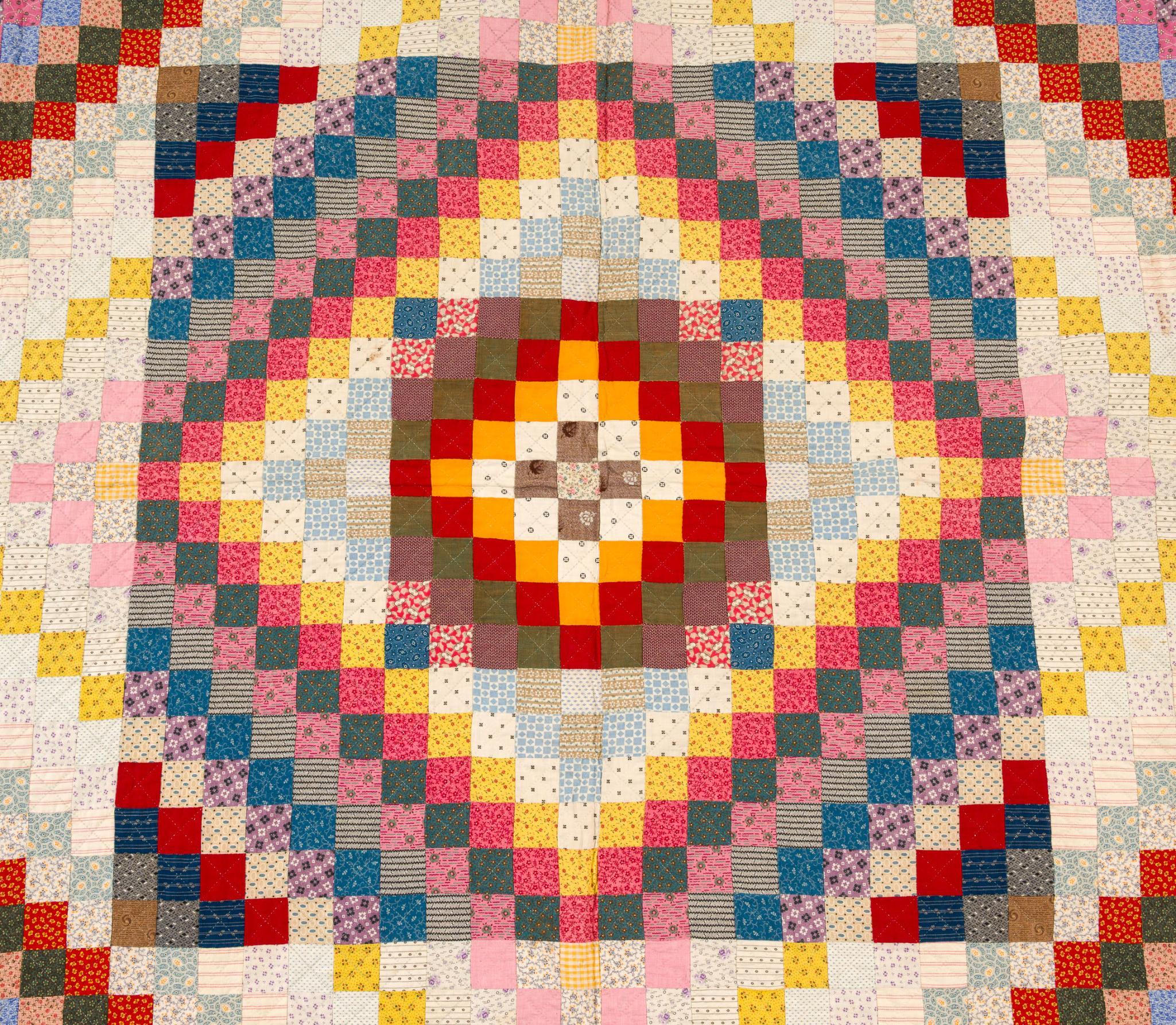 Late 19th C Trip Around the World Quilt