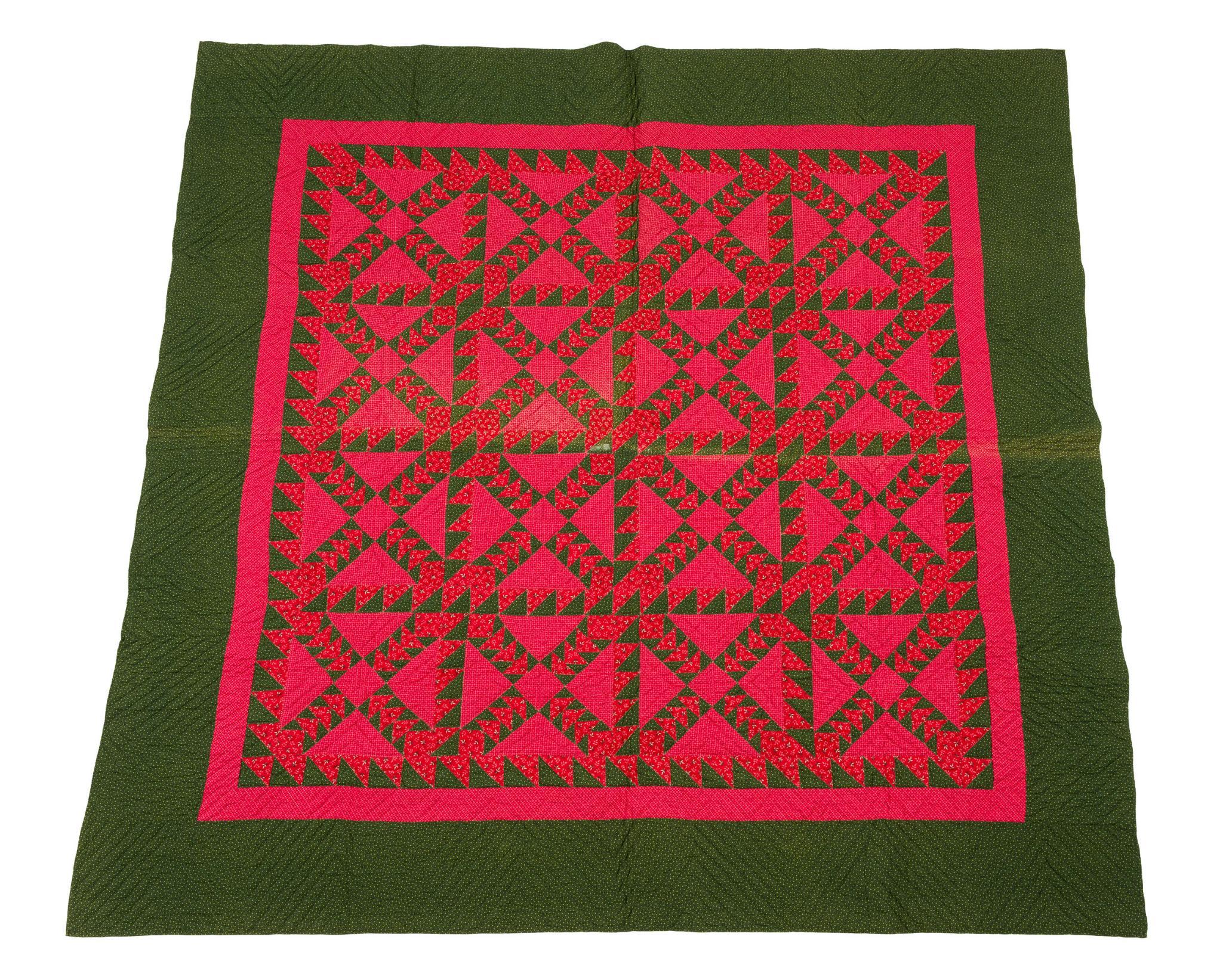 Early 20th C Prickly Pear/Indian Trail Quilt