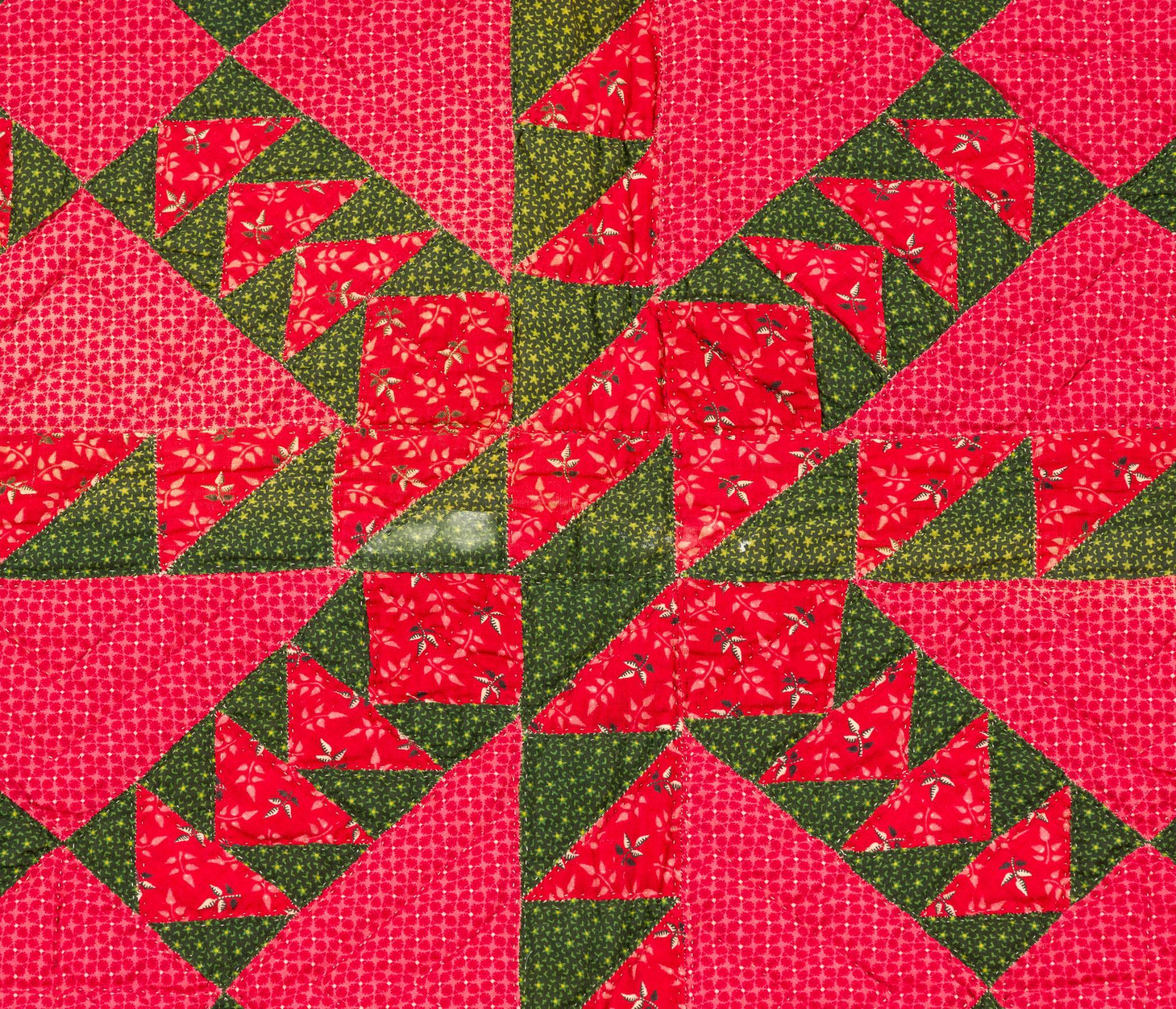 Early 20th C Prickly Pear/Indian Trail Quilt