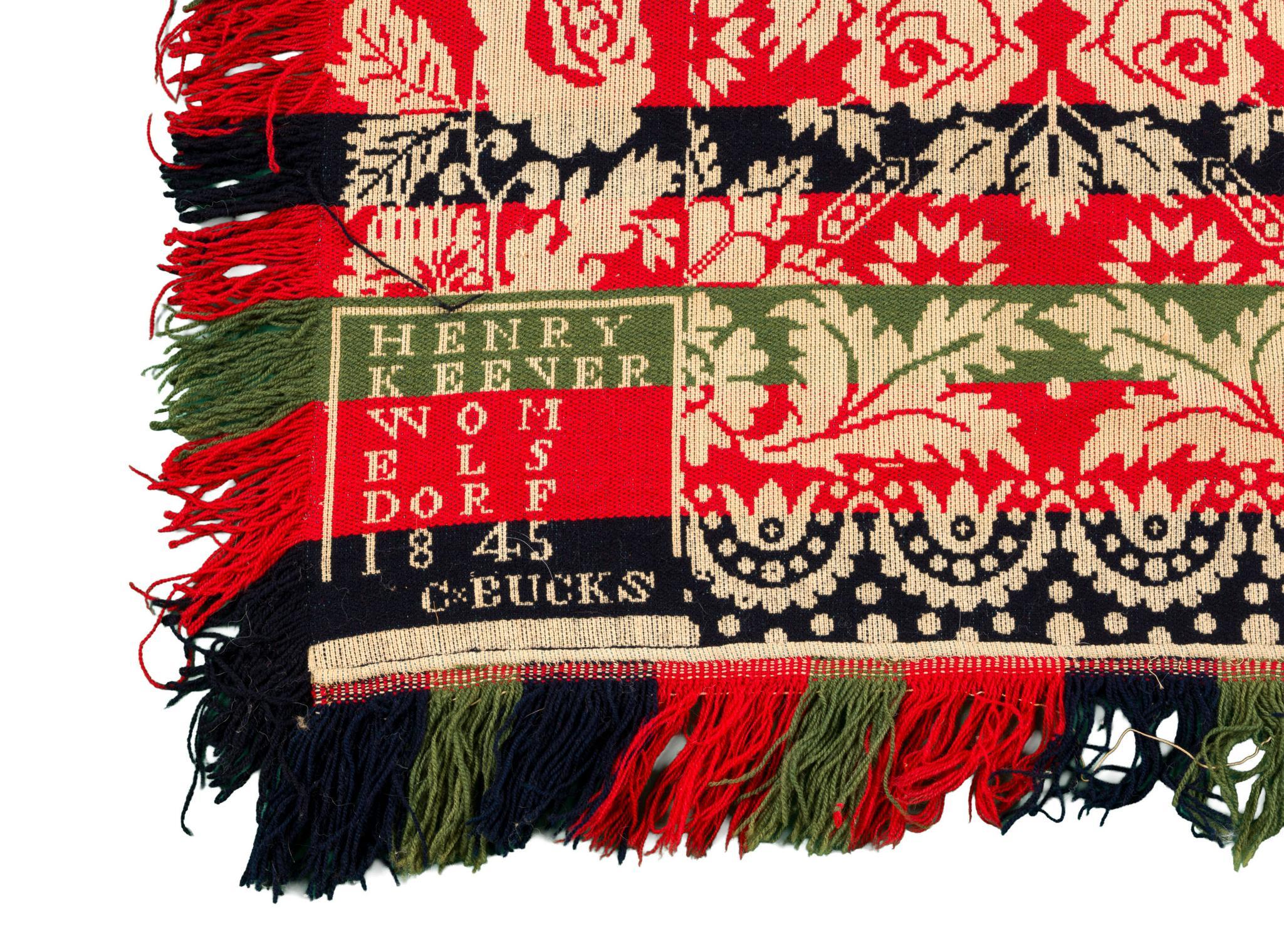 Henry Keener Womelsdorf 1845 Pennsylvania Jacquard Coverlet