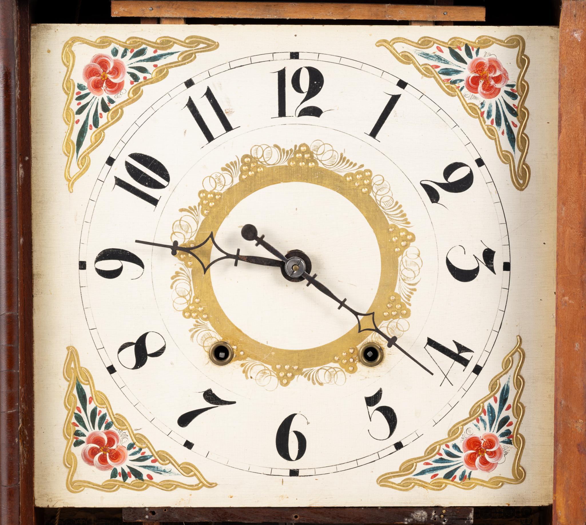 American Mahogany Eli Terry Pillar and Scroll Clock