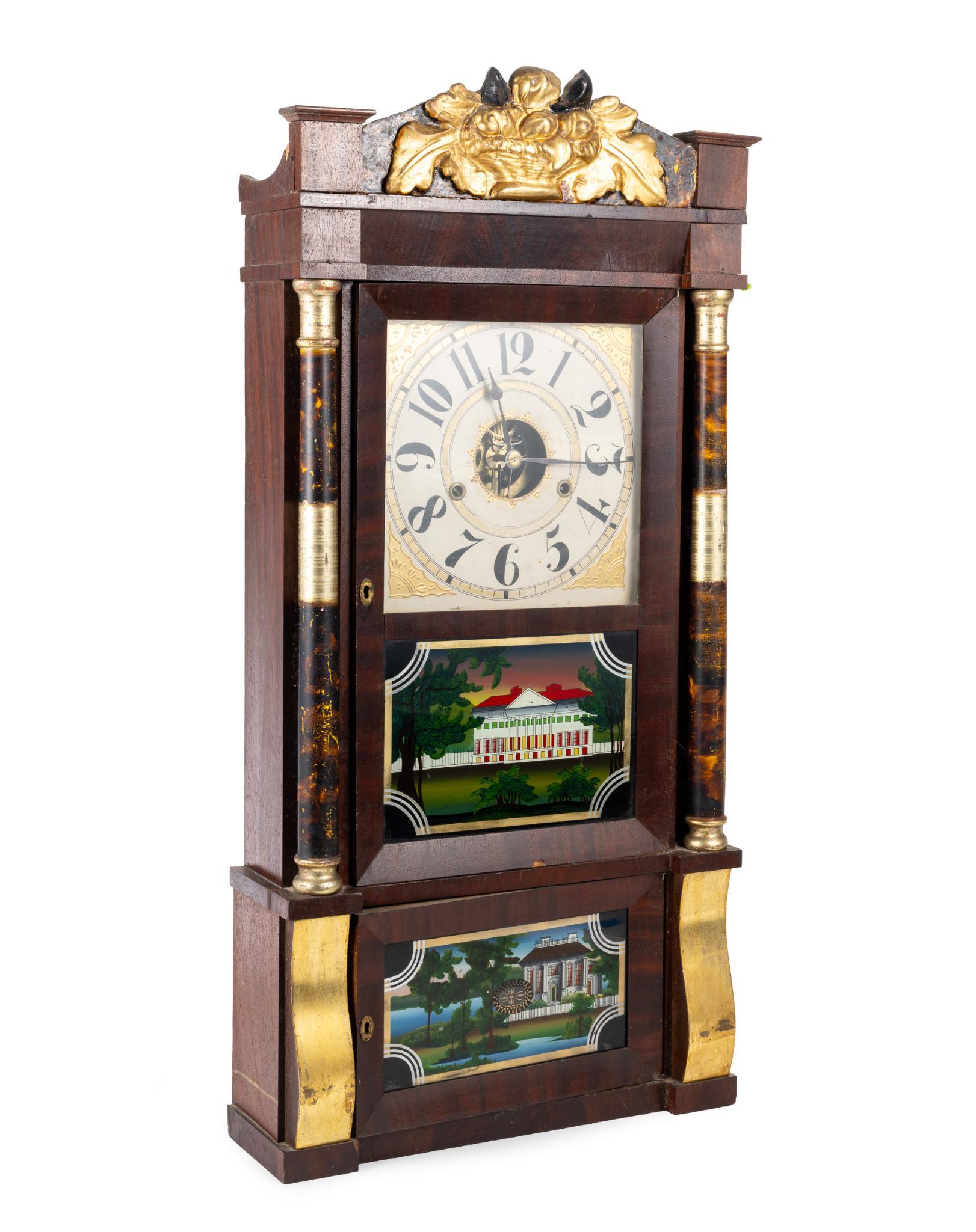 Antique New England Triple Decker Shelf Clock