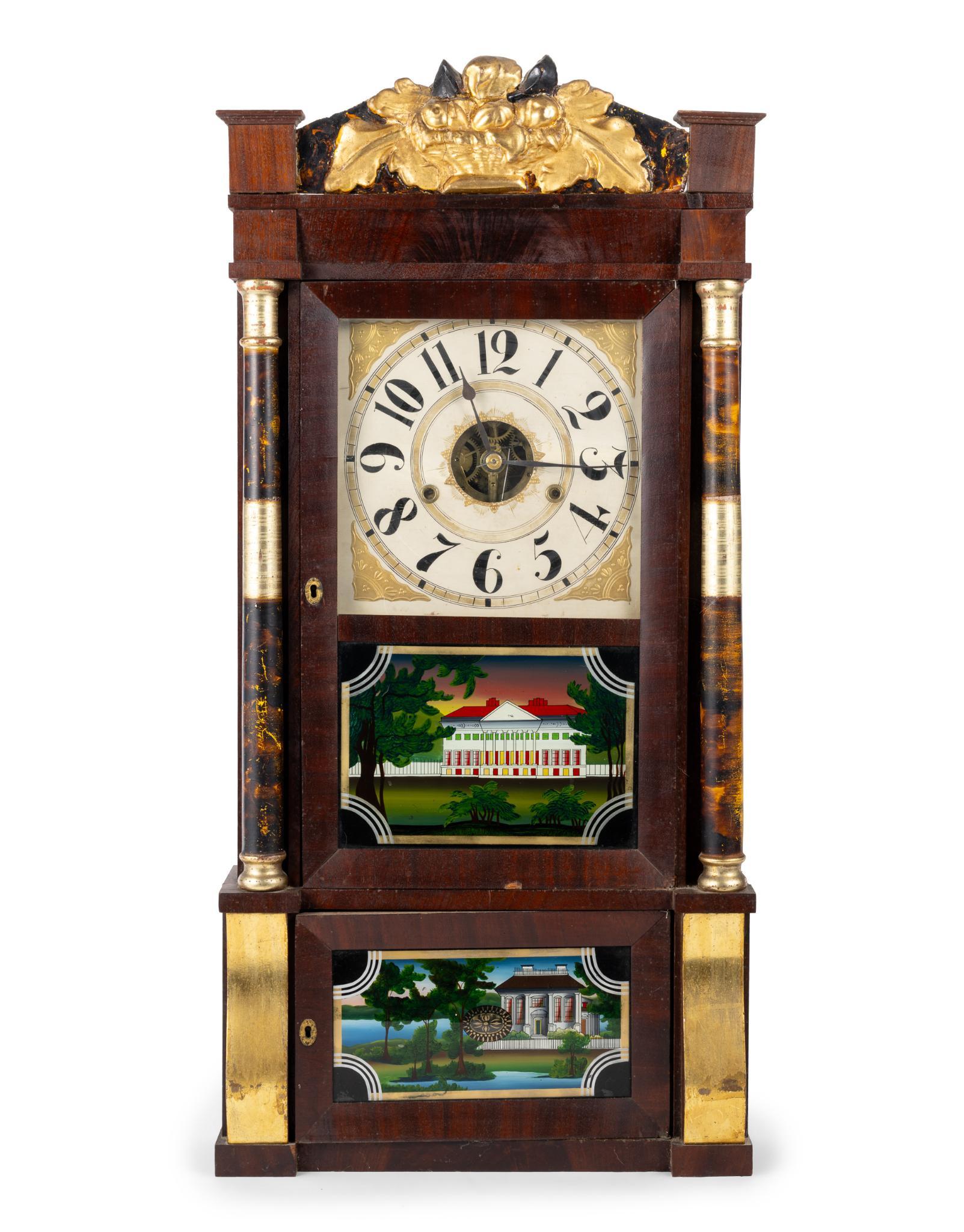 Antique New England Triple Decker Shelf Clock