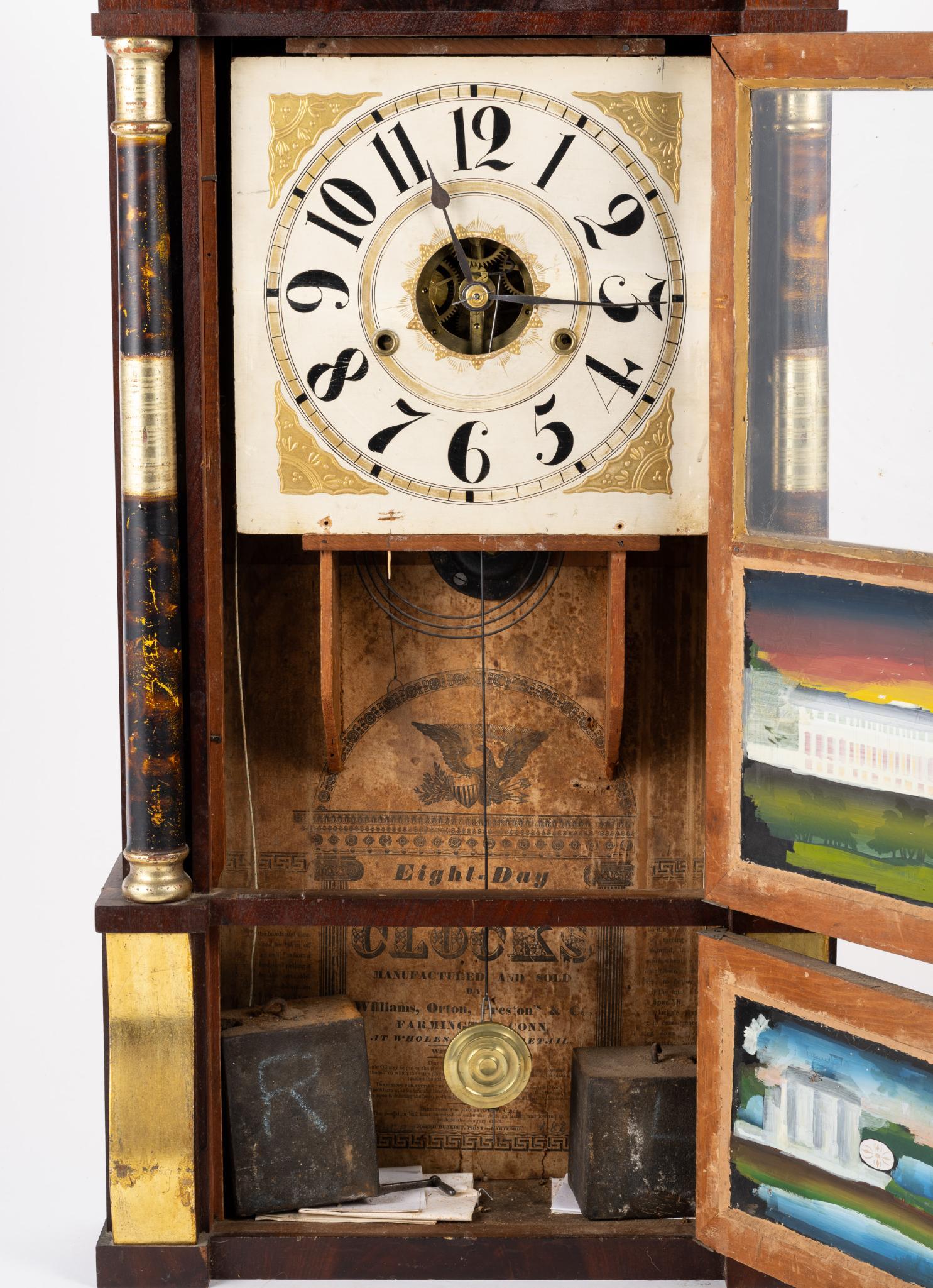 Antique New England Triple Decker Shelf Clock
