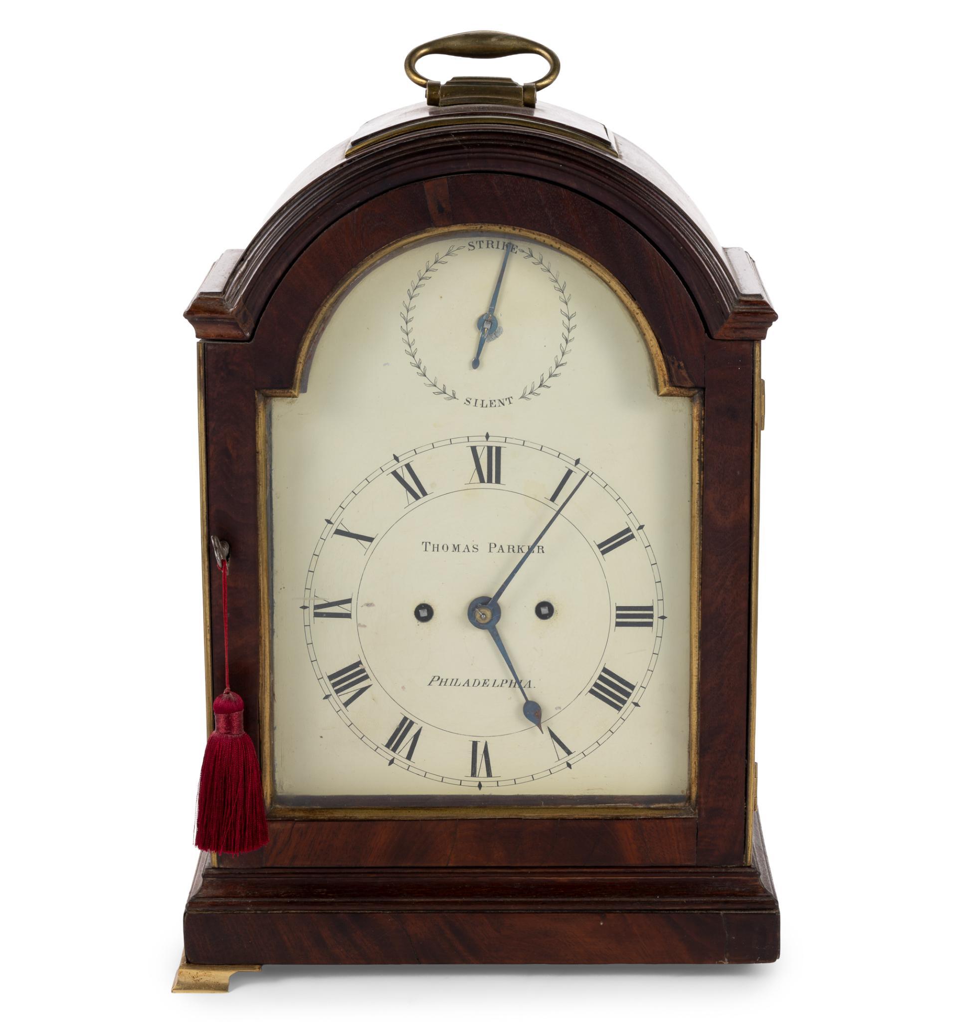 George III Mahogany Shelf Clock, Thomas Parker Philadelphia