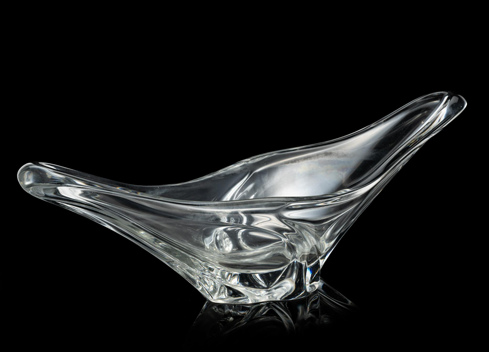Daum Swallowtail Crystal Centerpiece Bowl