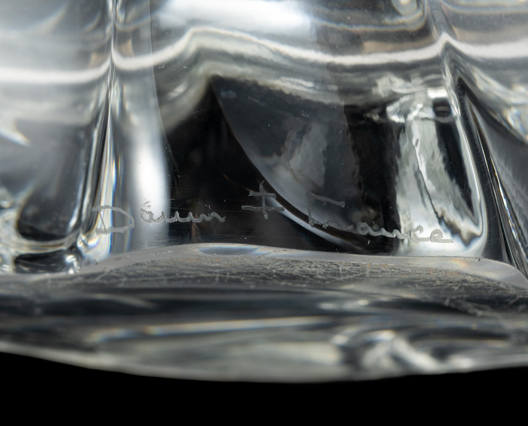 Daum Swallowtail Crystal Centerpiece Bowl
