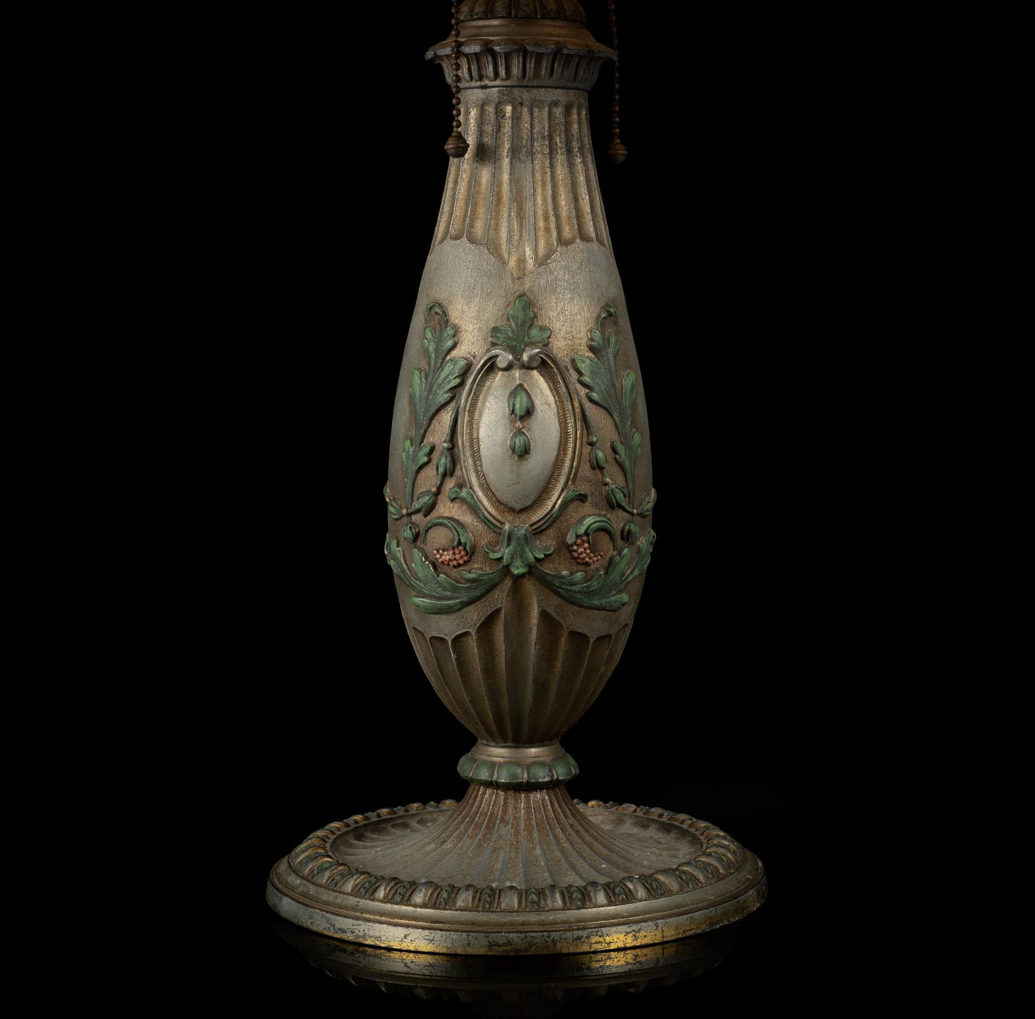 2 Antique Slag Glass Lamps