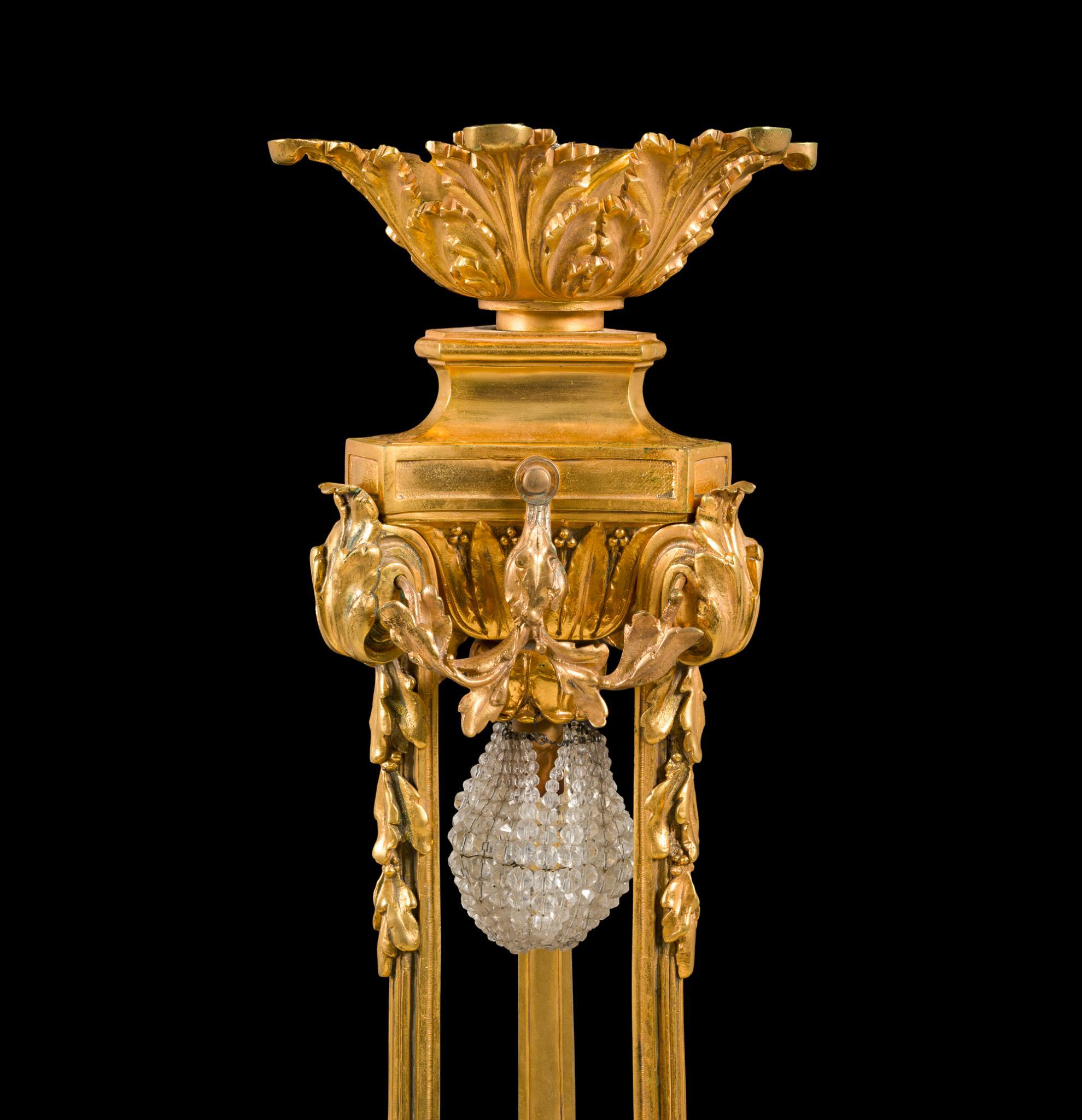 French Louis XVI Style Gilt Brass Chandelier