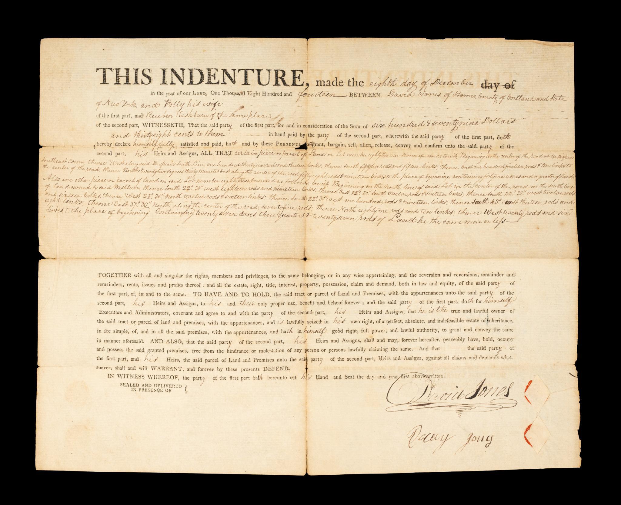 1814 Indenture Document