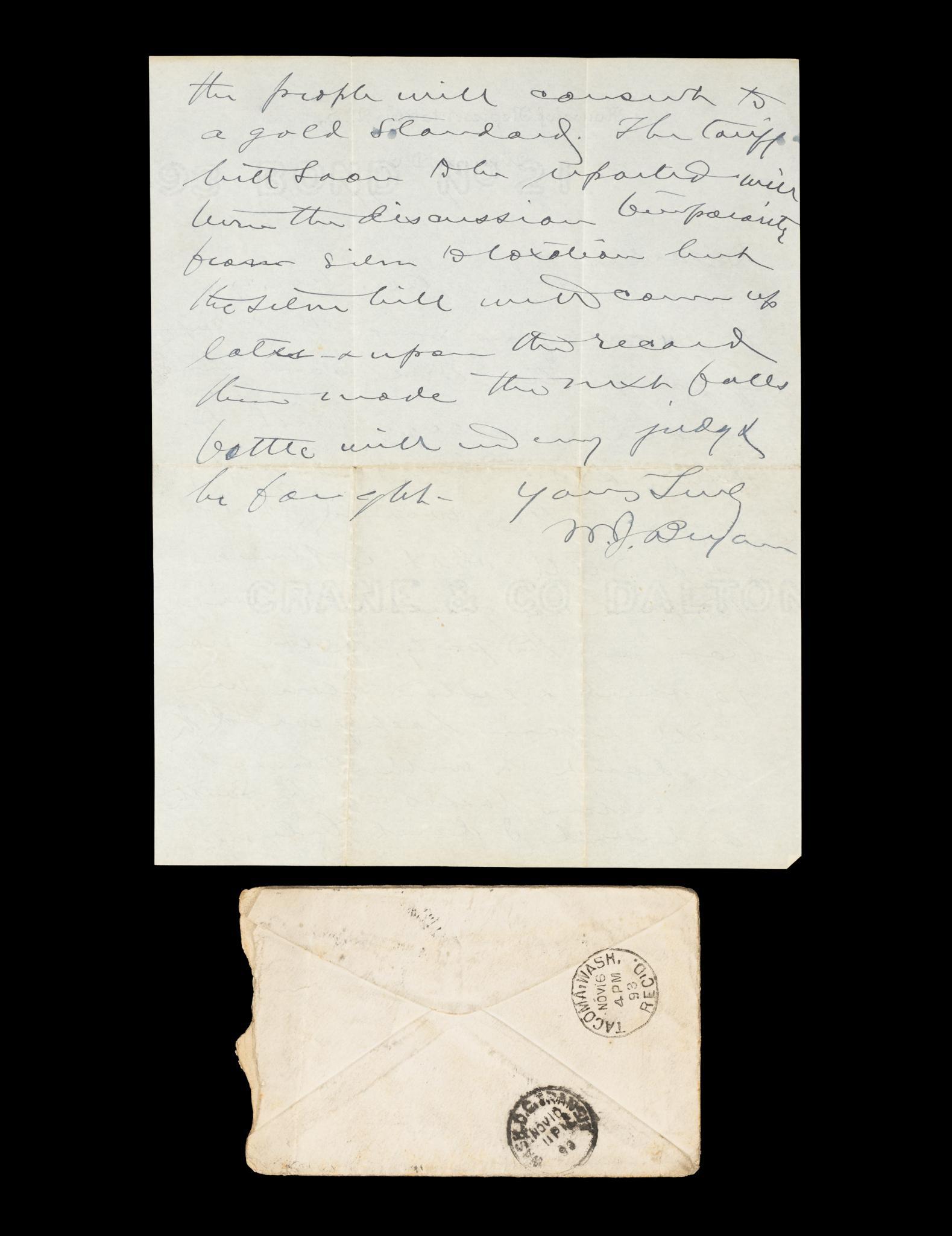 2 William Jennings Bryan Signed Letters
