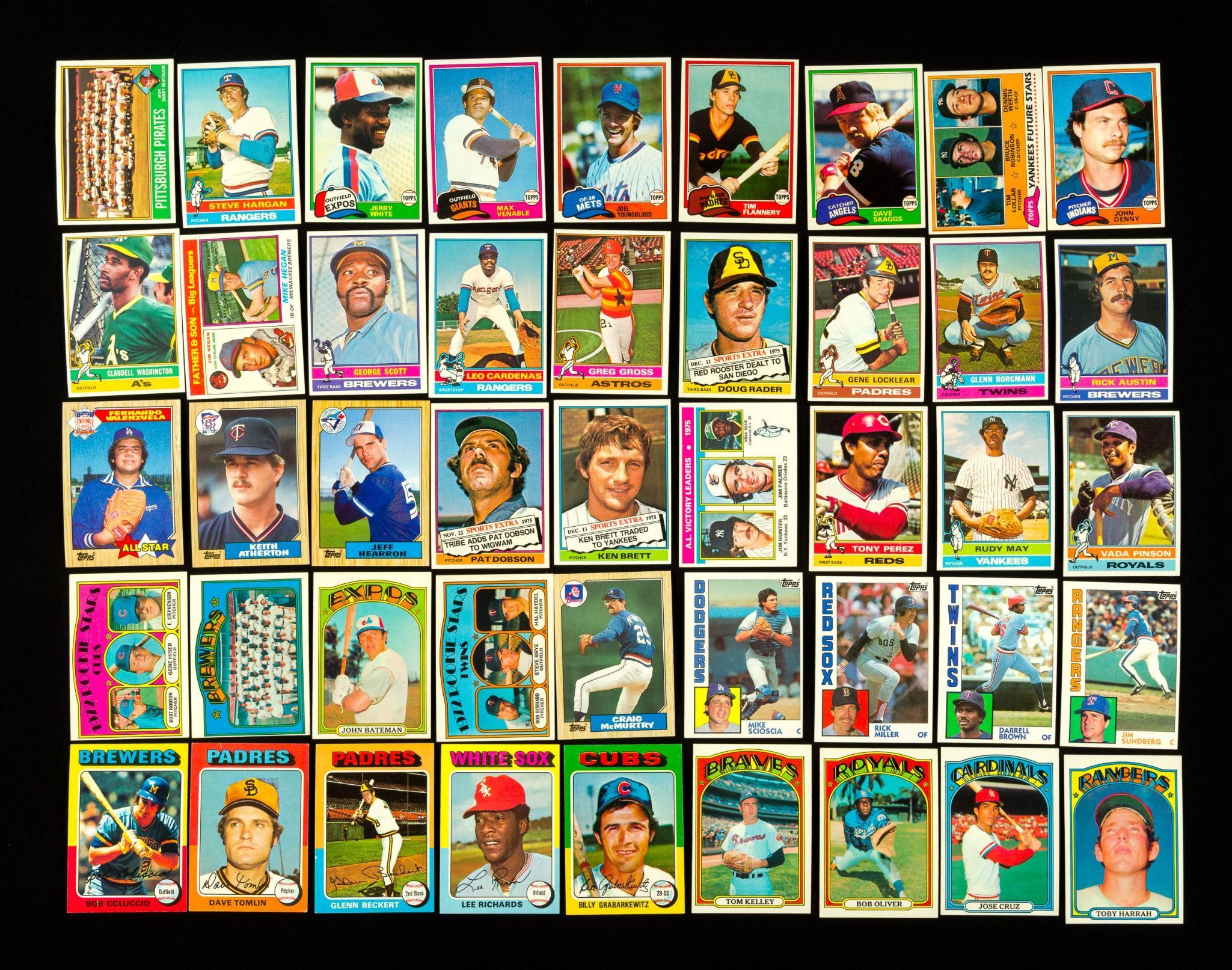 168 Vintage Baseball Cards incl. Topps
