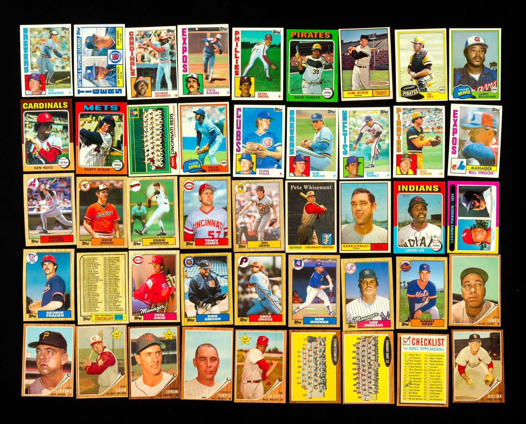 168 Vintage Baseball Cards incl. Topps