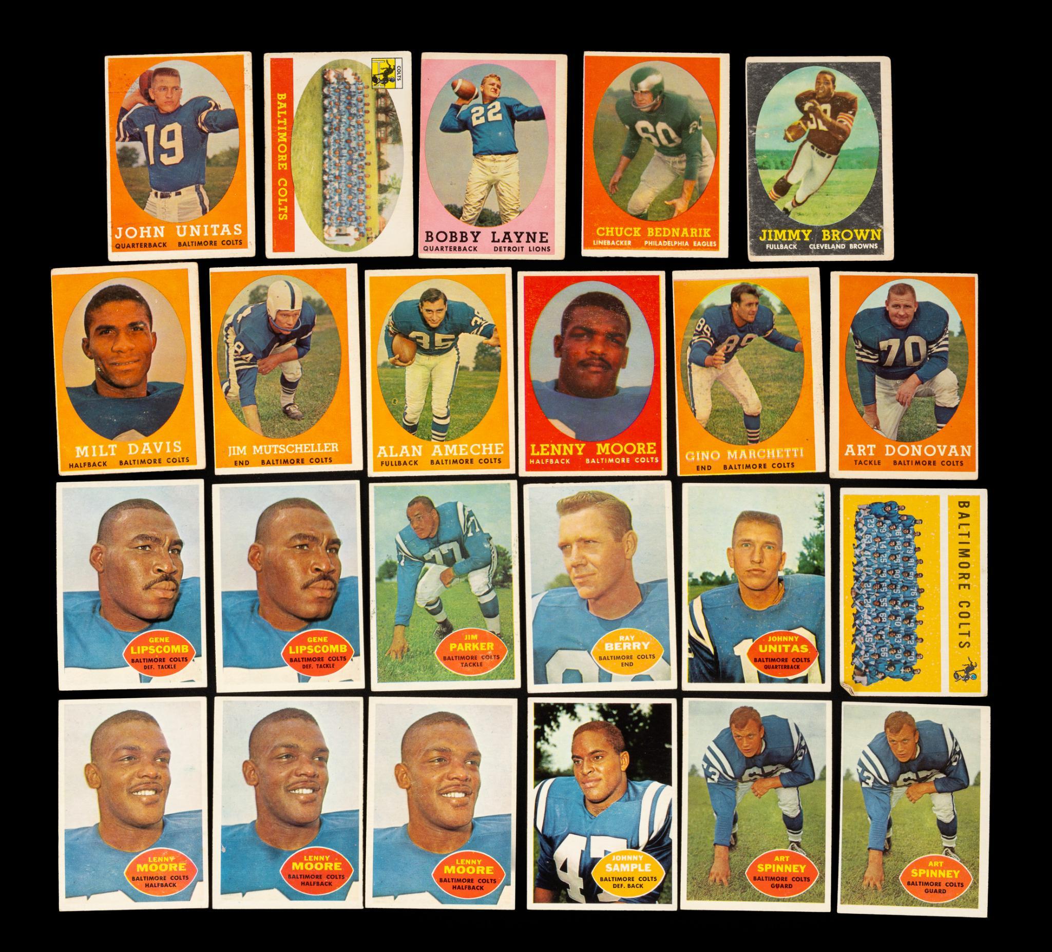 23 Vintage Football Trading Cards