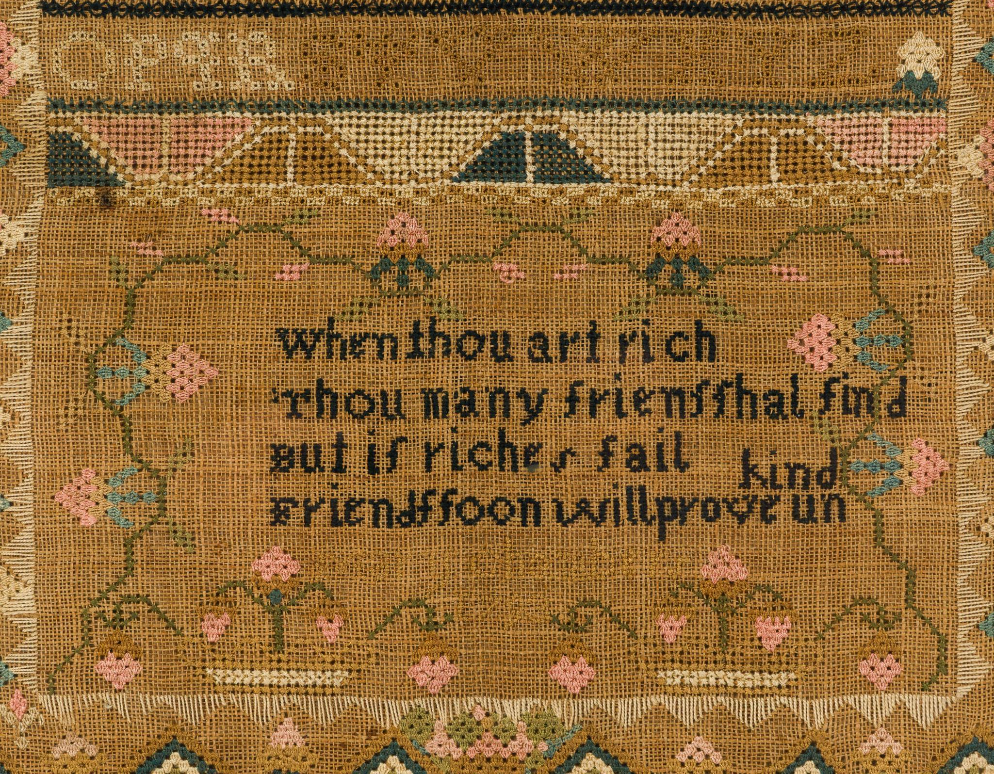 1793 Small Needlepoint Sampler "Mary Chambers"