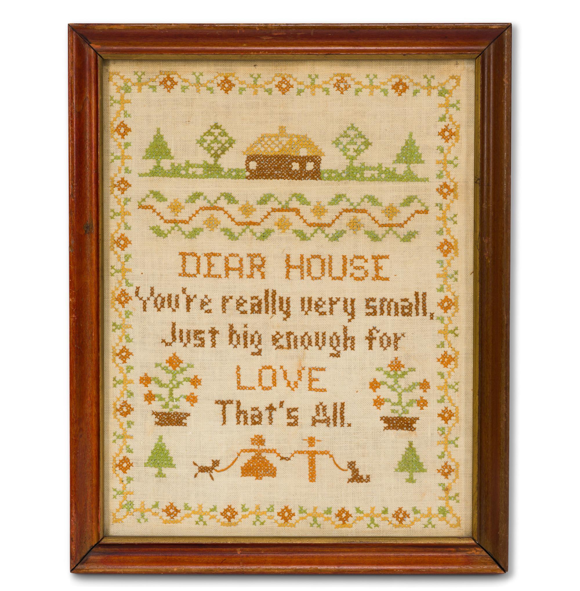 2 Antique Needlepoint Cross-Stitch