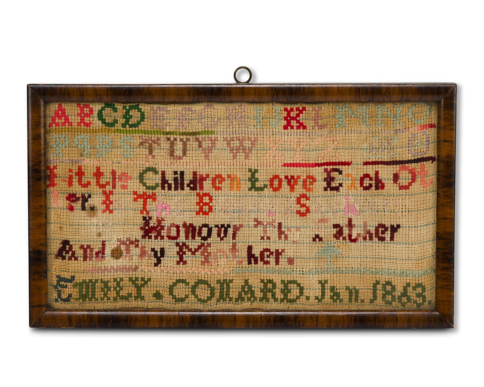 19th C Small Colorful Needlepoint Samplers