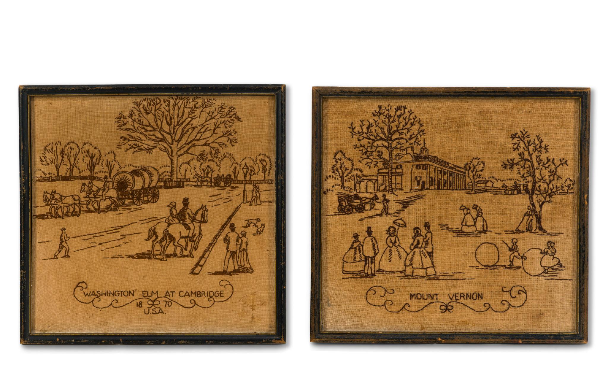 2 Stitched 19th C Views
