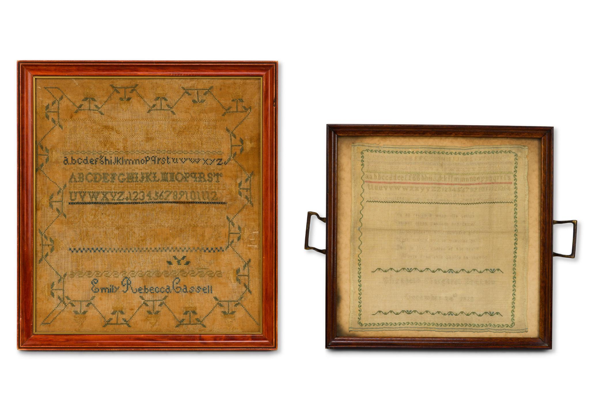 2 19th C Needlepoint Samplers