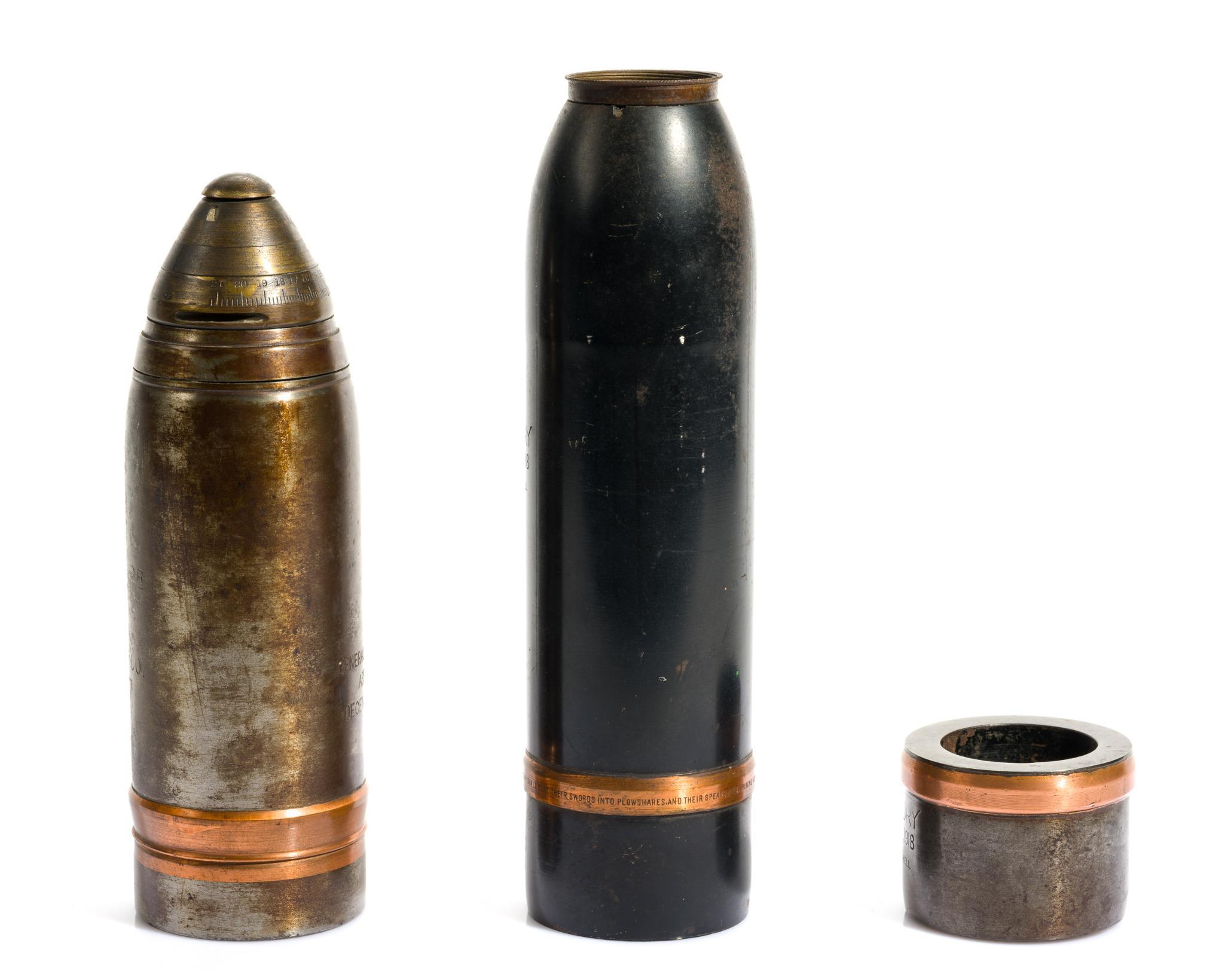 3 WWI Trench Art Shells
