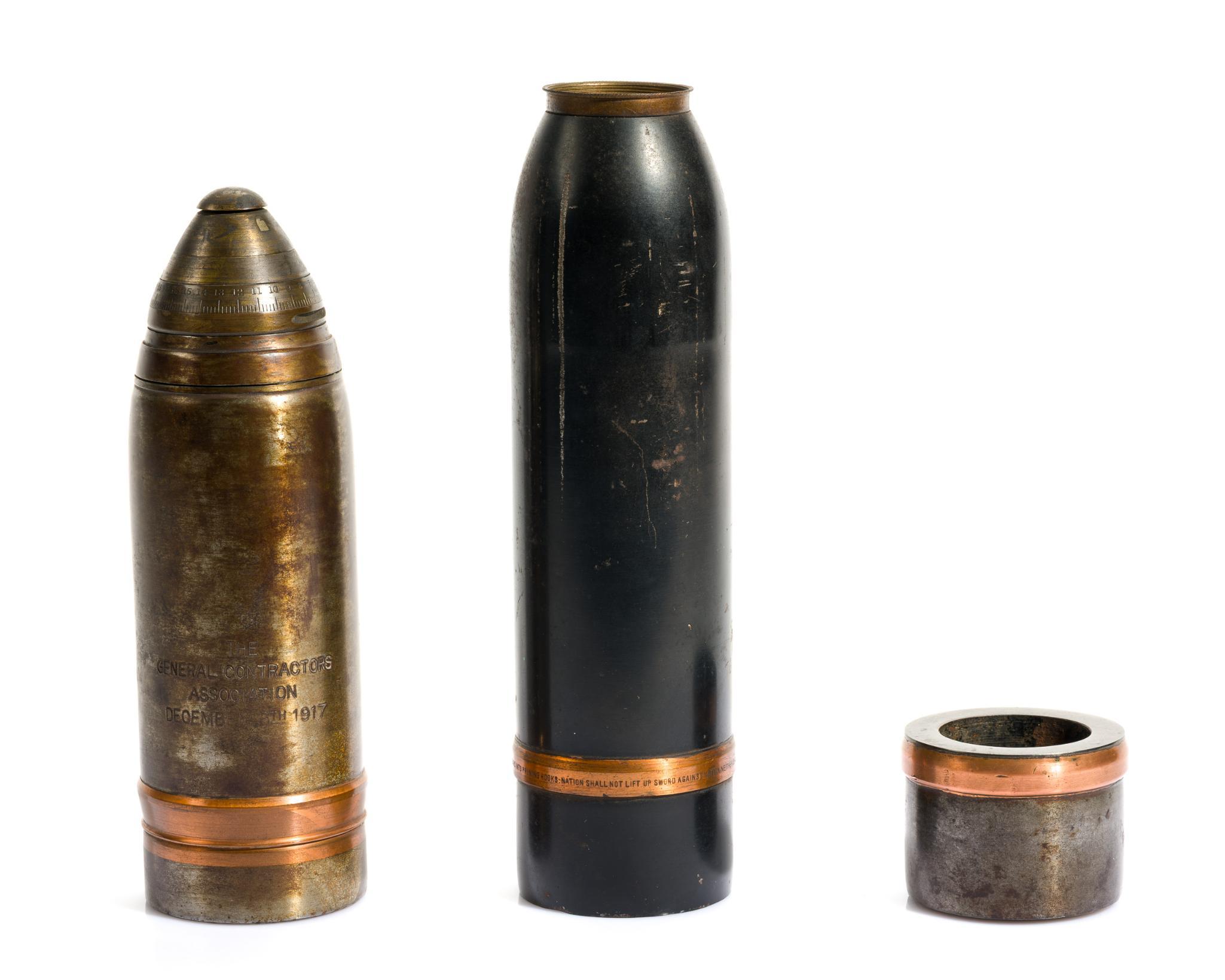 3 WWI Trench Art Shells