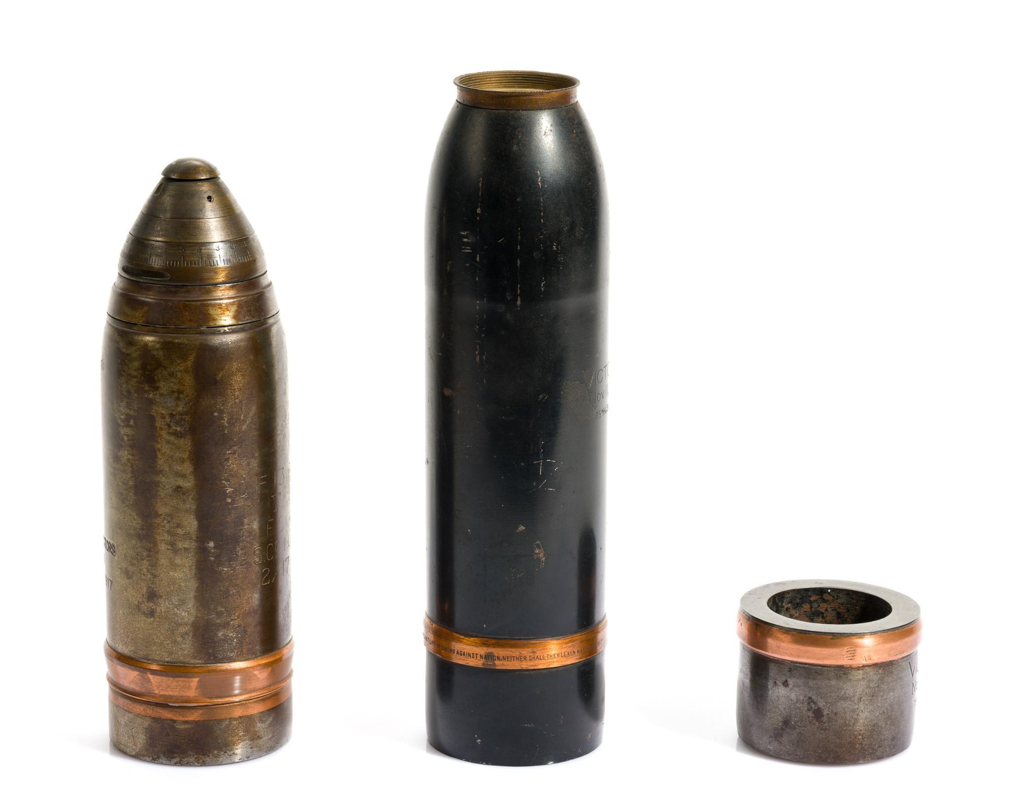 3 WWI Trench Art Shells