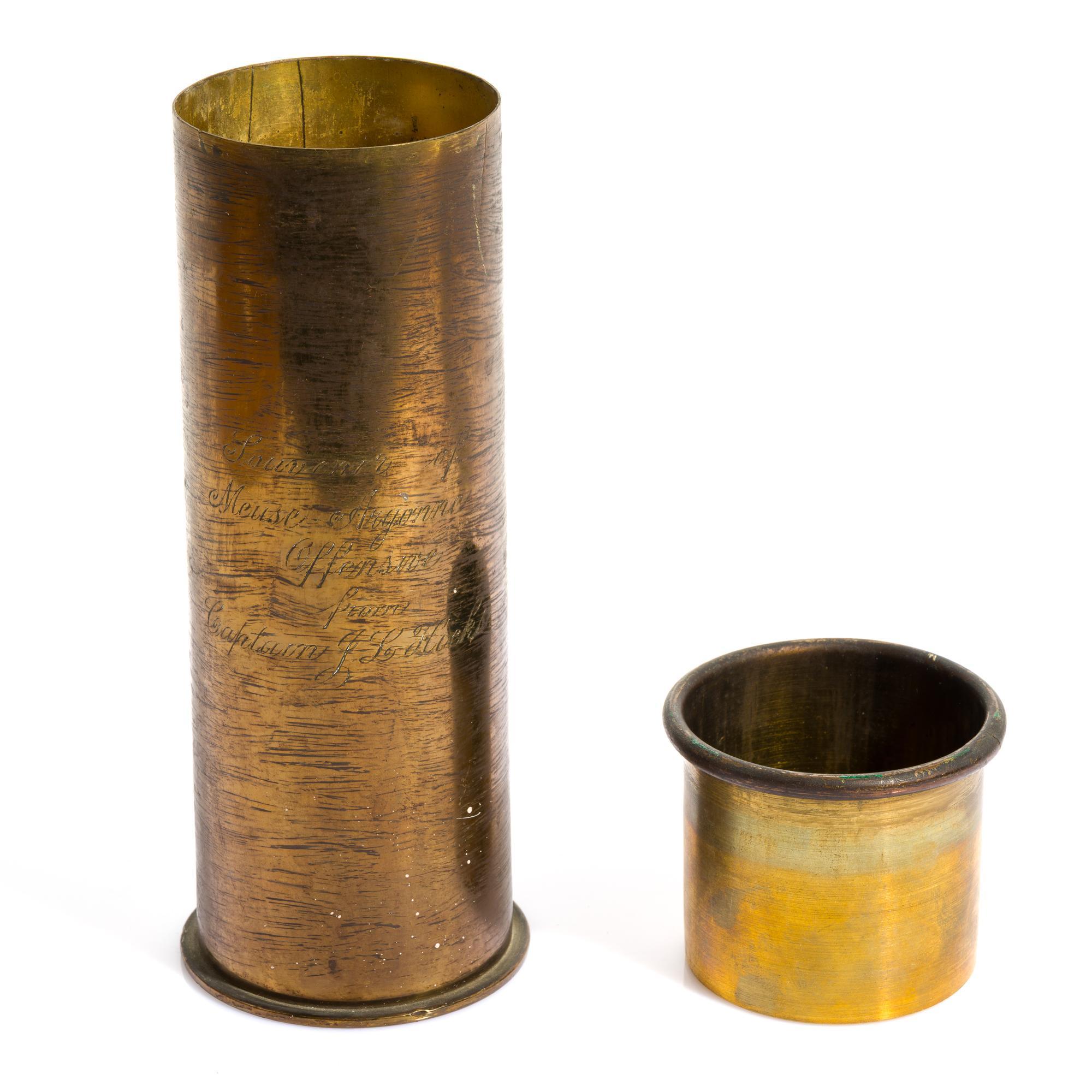 2 WWI Trench Art Shells