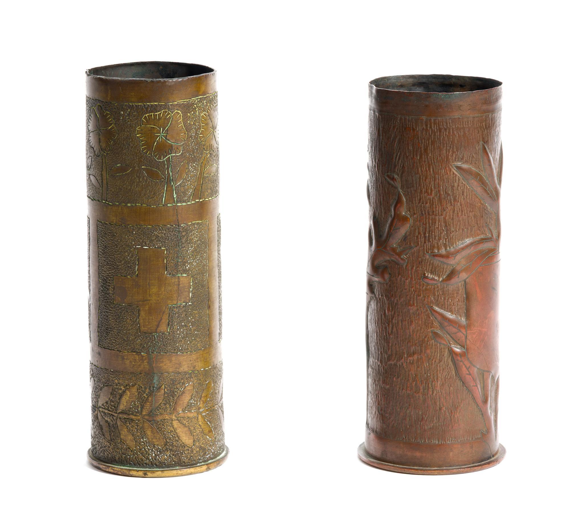 2 WWI Trench Art Shells