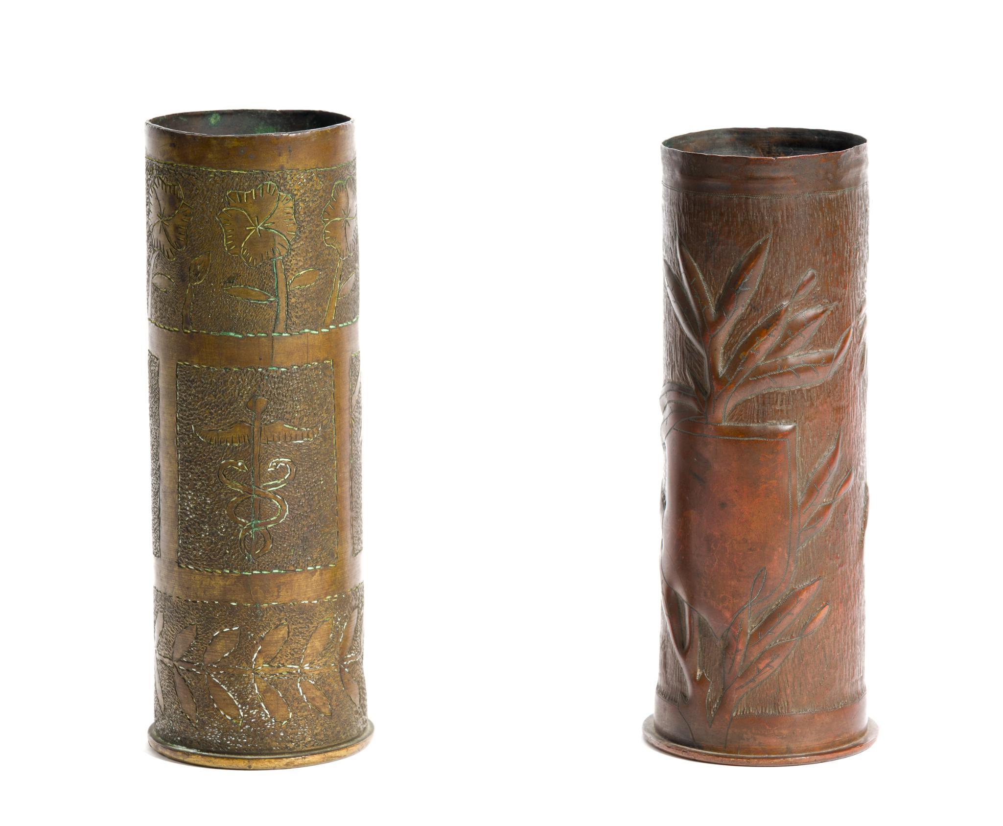 2 WWI Trench Art Shells