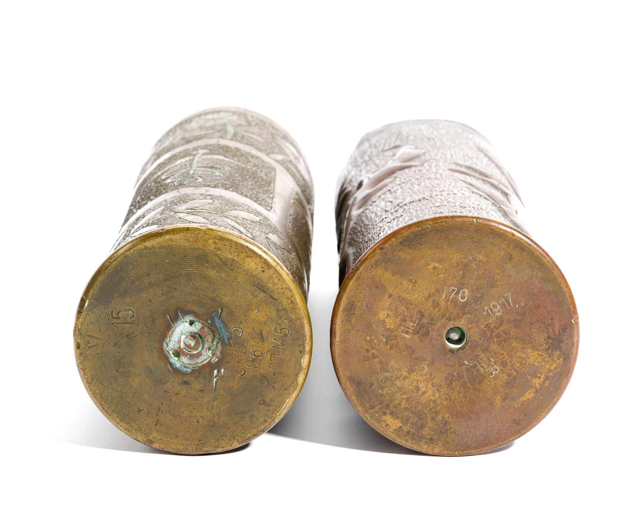 2 WWI Trench Art Shells