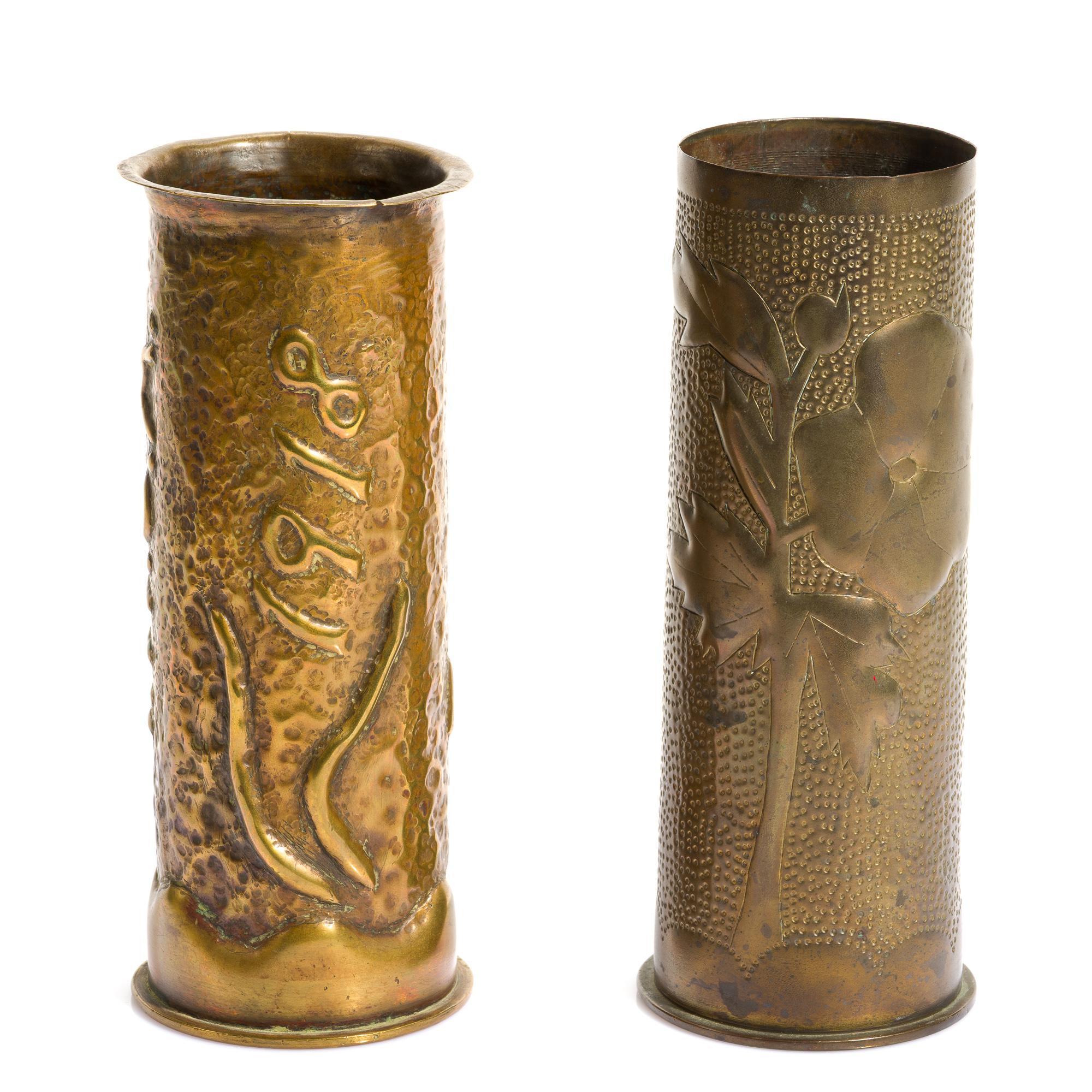 2 WWI Trench Art Shells