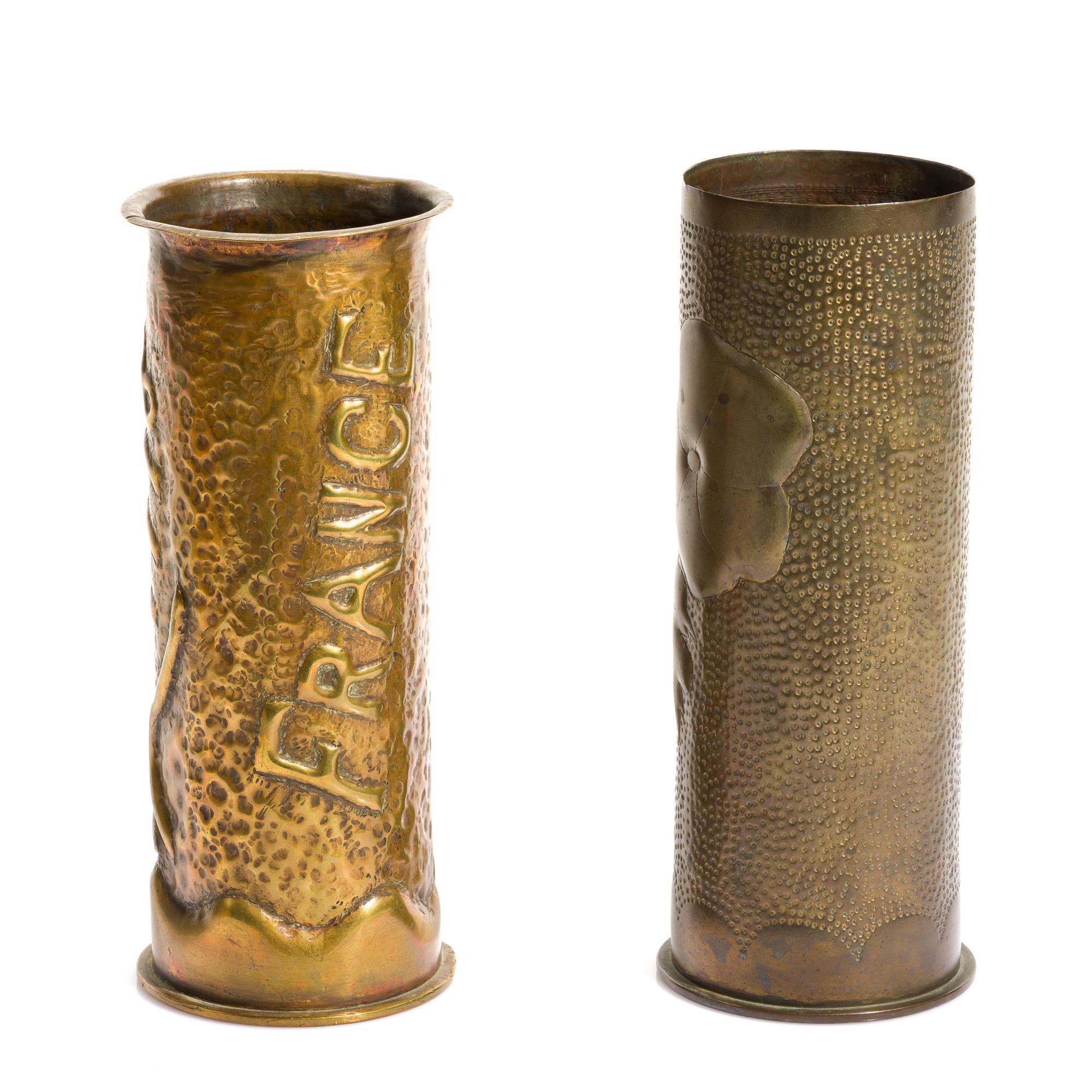 2 WWI Trench Art Shells