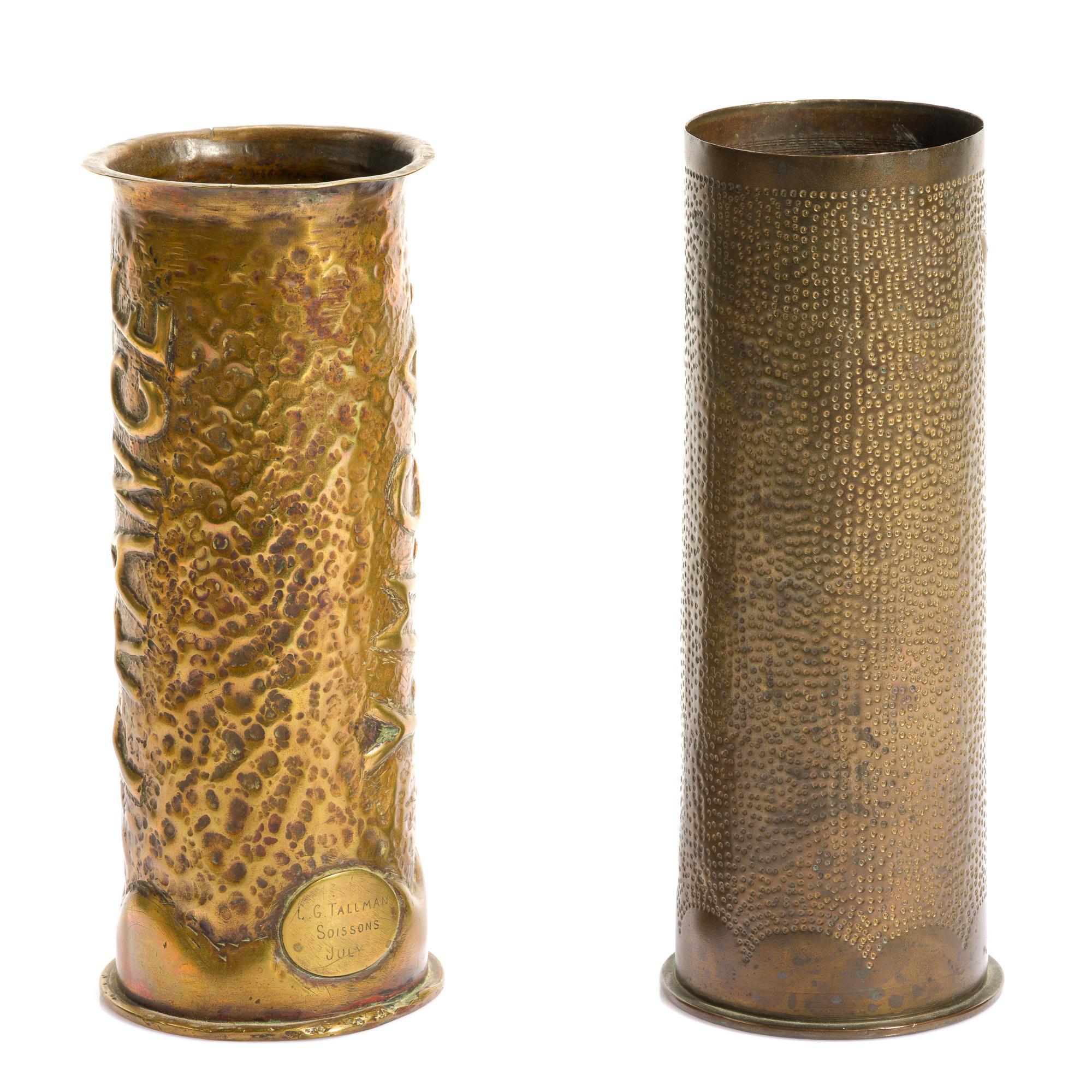 2 WWI Trench Art Shells