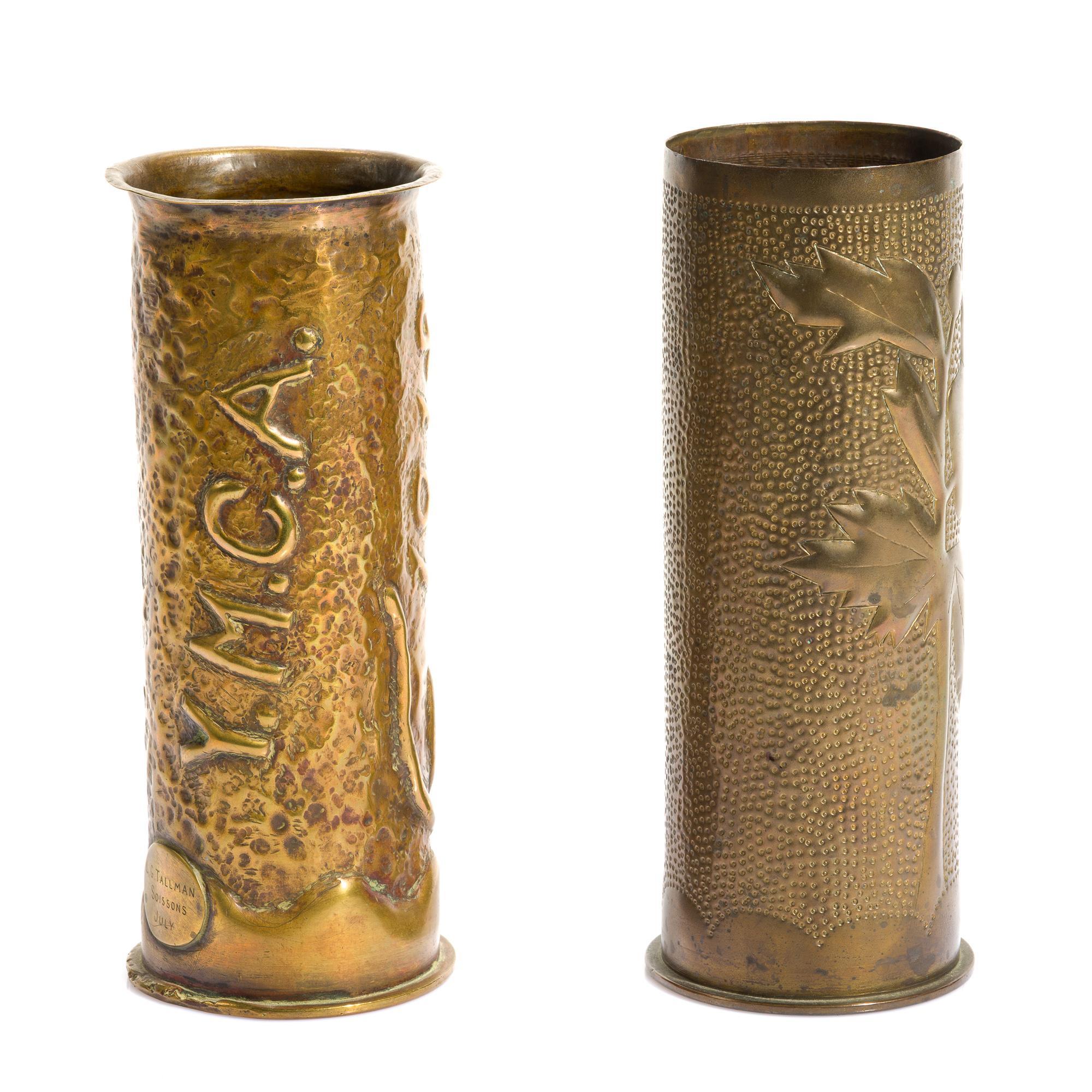 2 WWI Trench Art Shells
