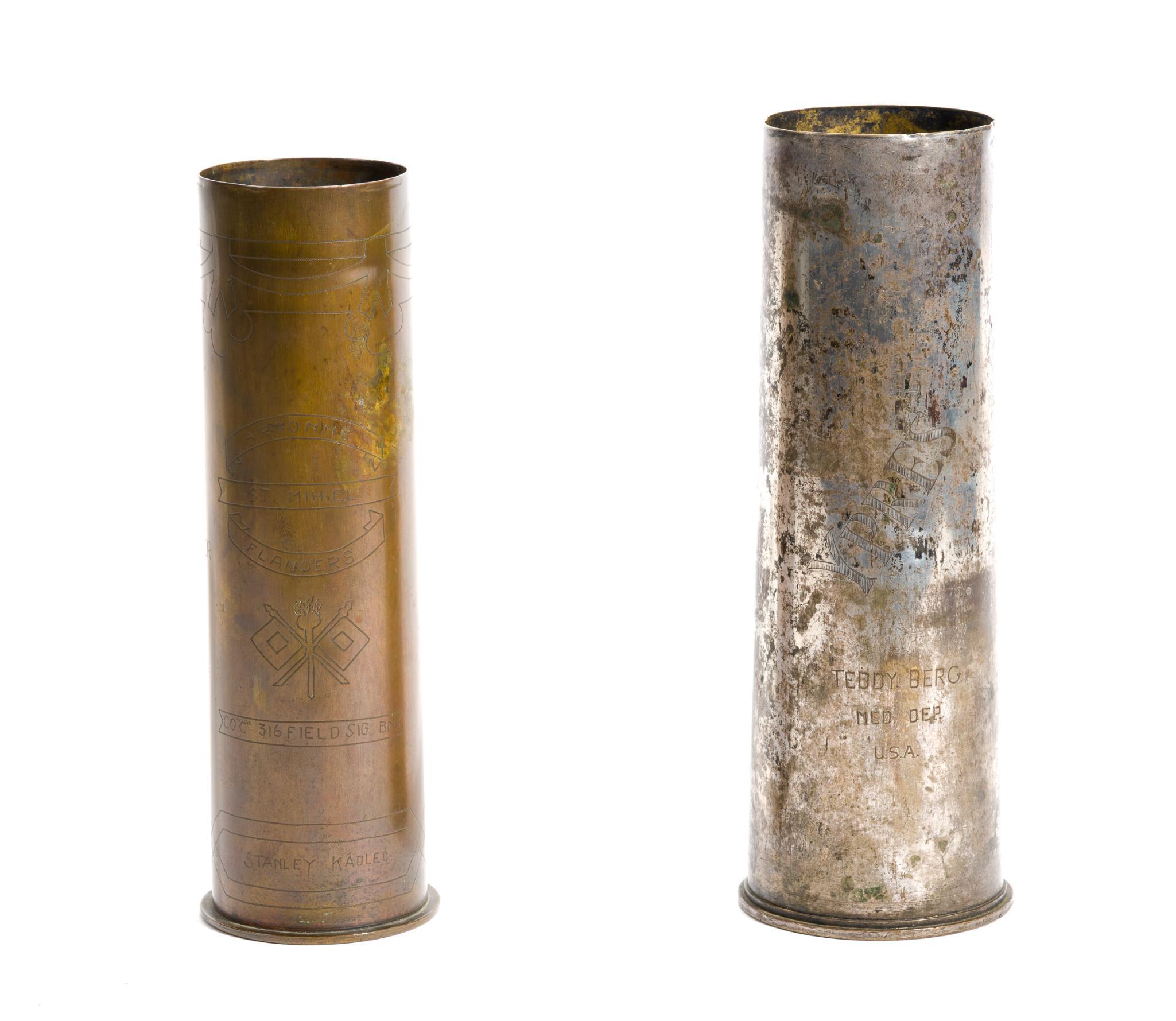 2 WWI Trench Art Shells