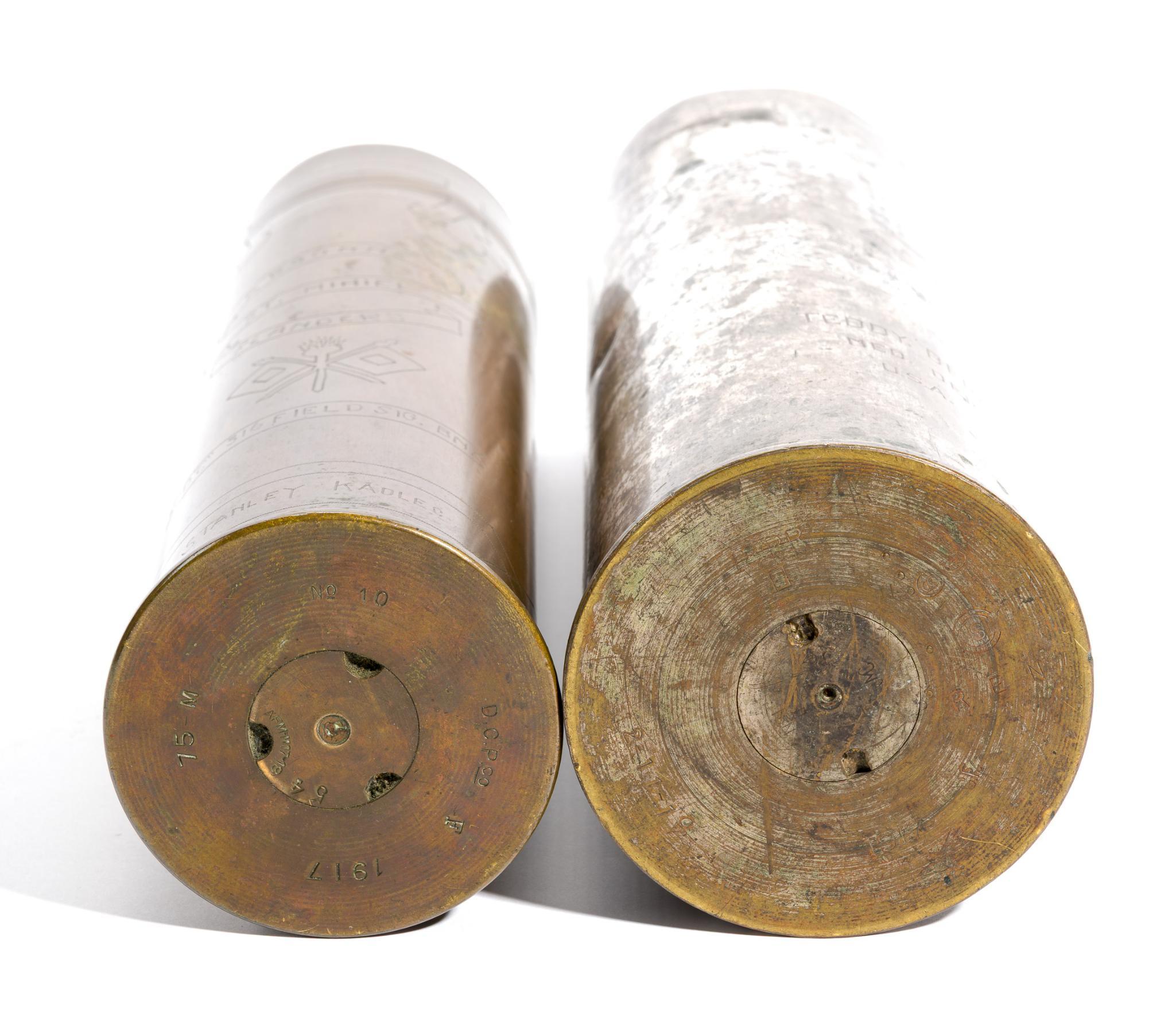 2 WWI Trench Art Shells