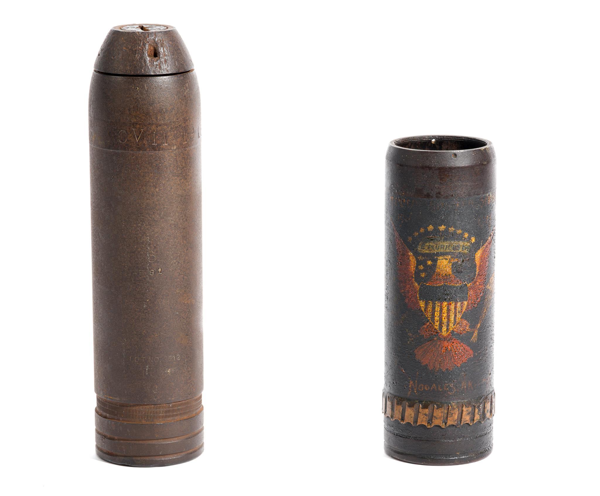 2 WWI Trench Art Shells