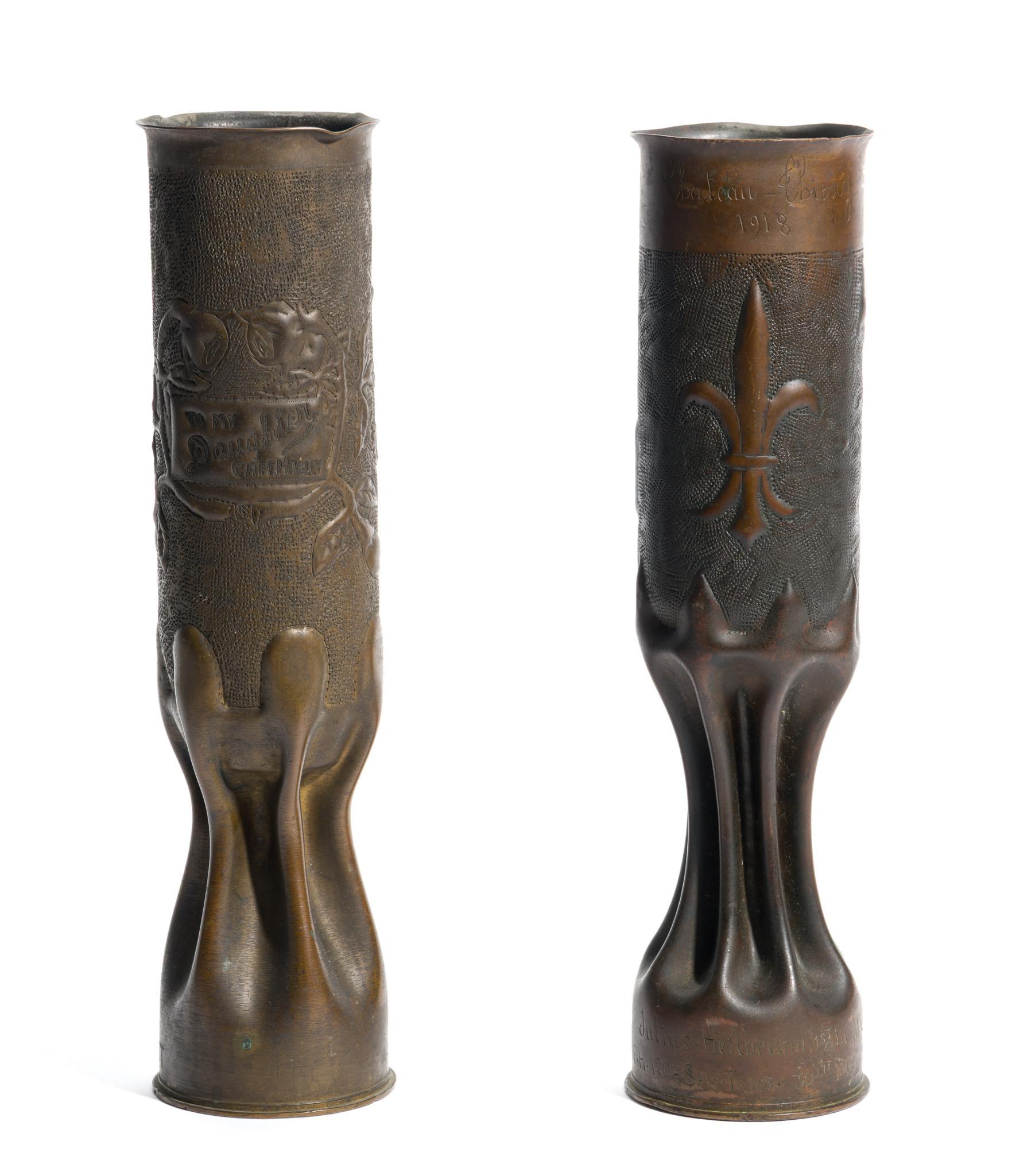2 Trench Art Shells