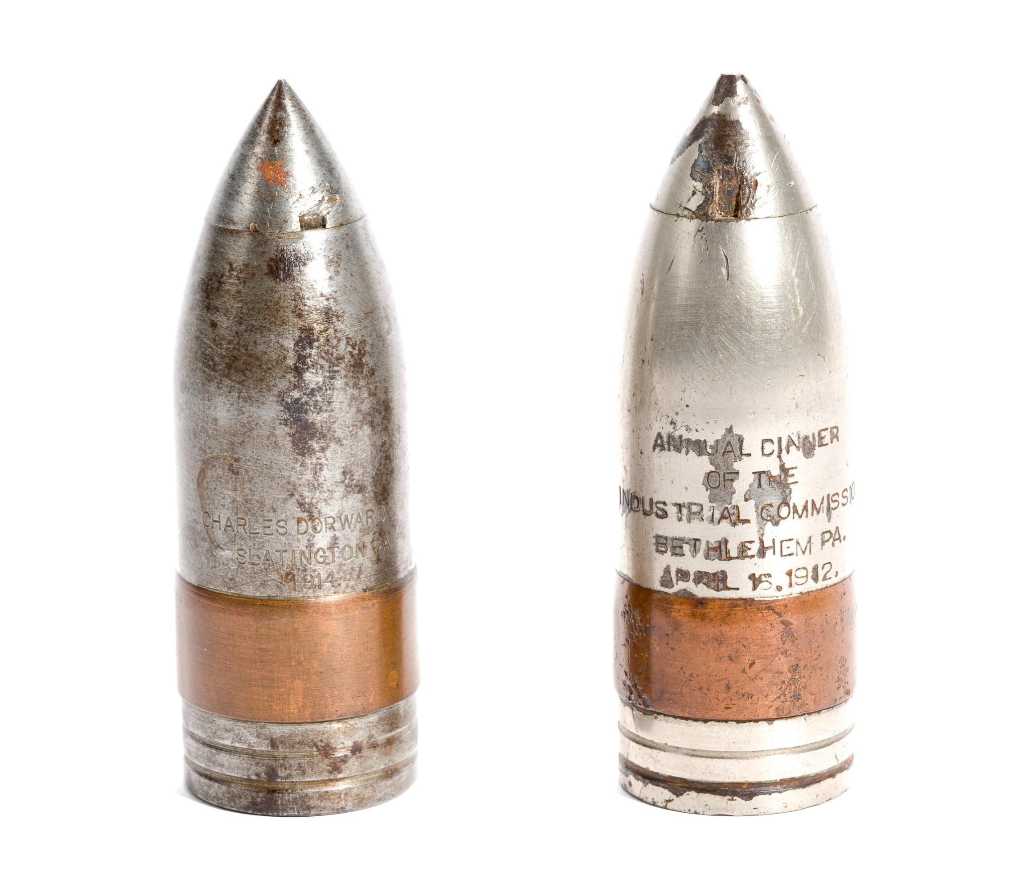 2 WWI Trench Art Shells