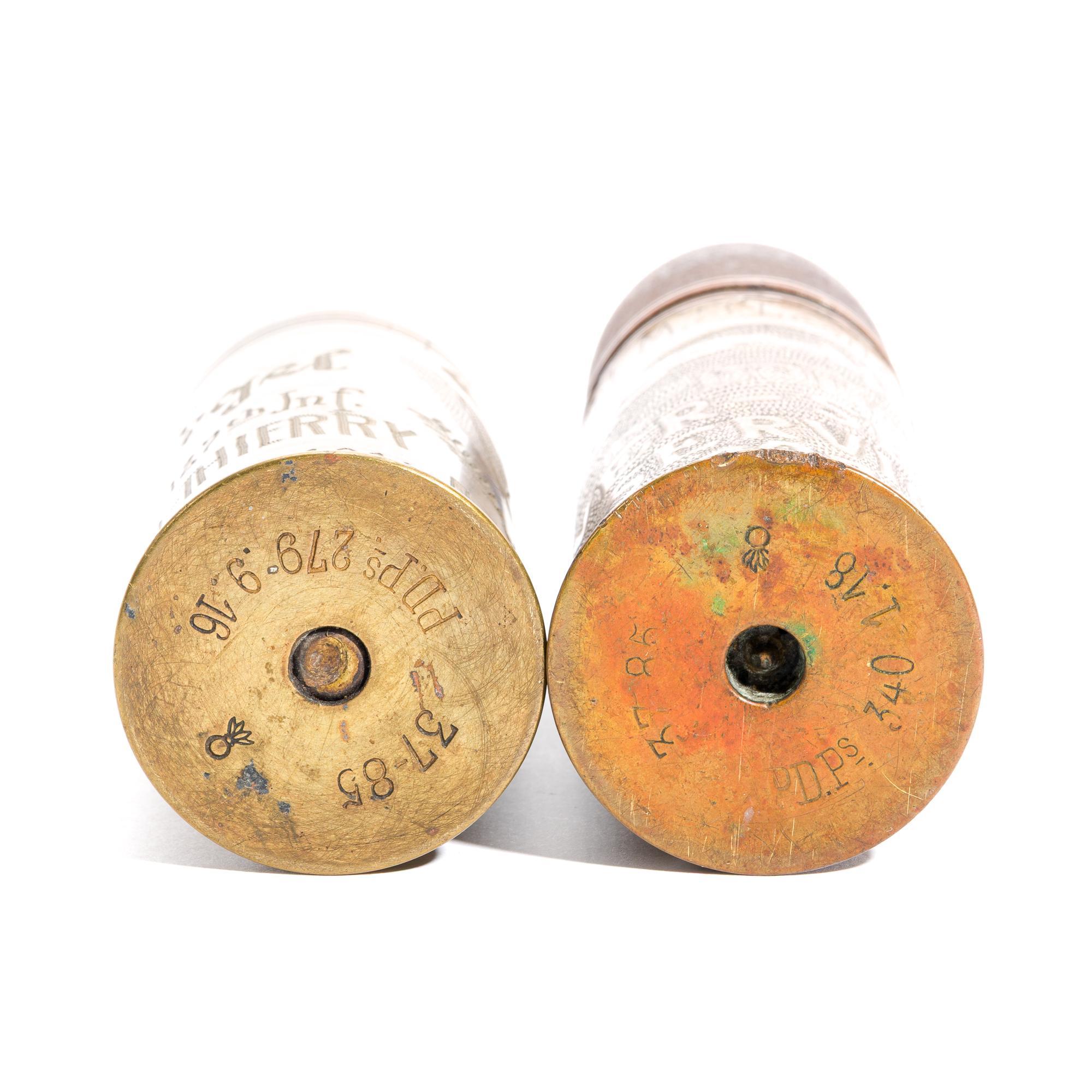 2 WWI Trench Art Shells