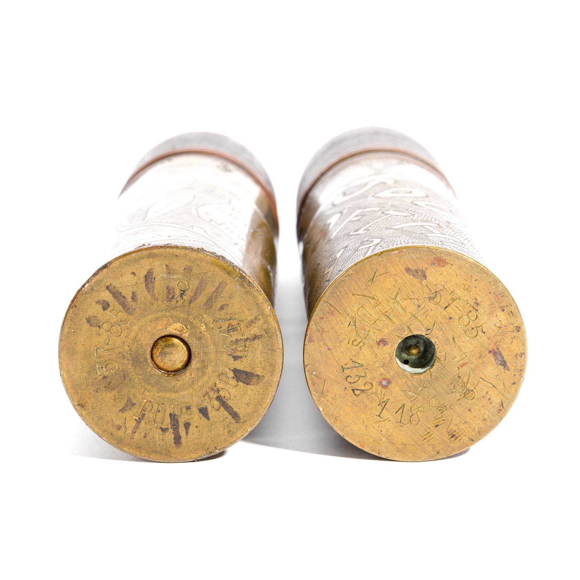 2 WWI Trench Art Shells
