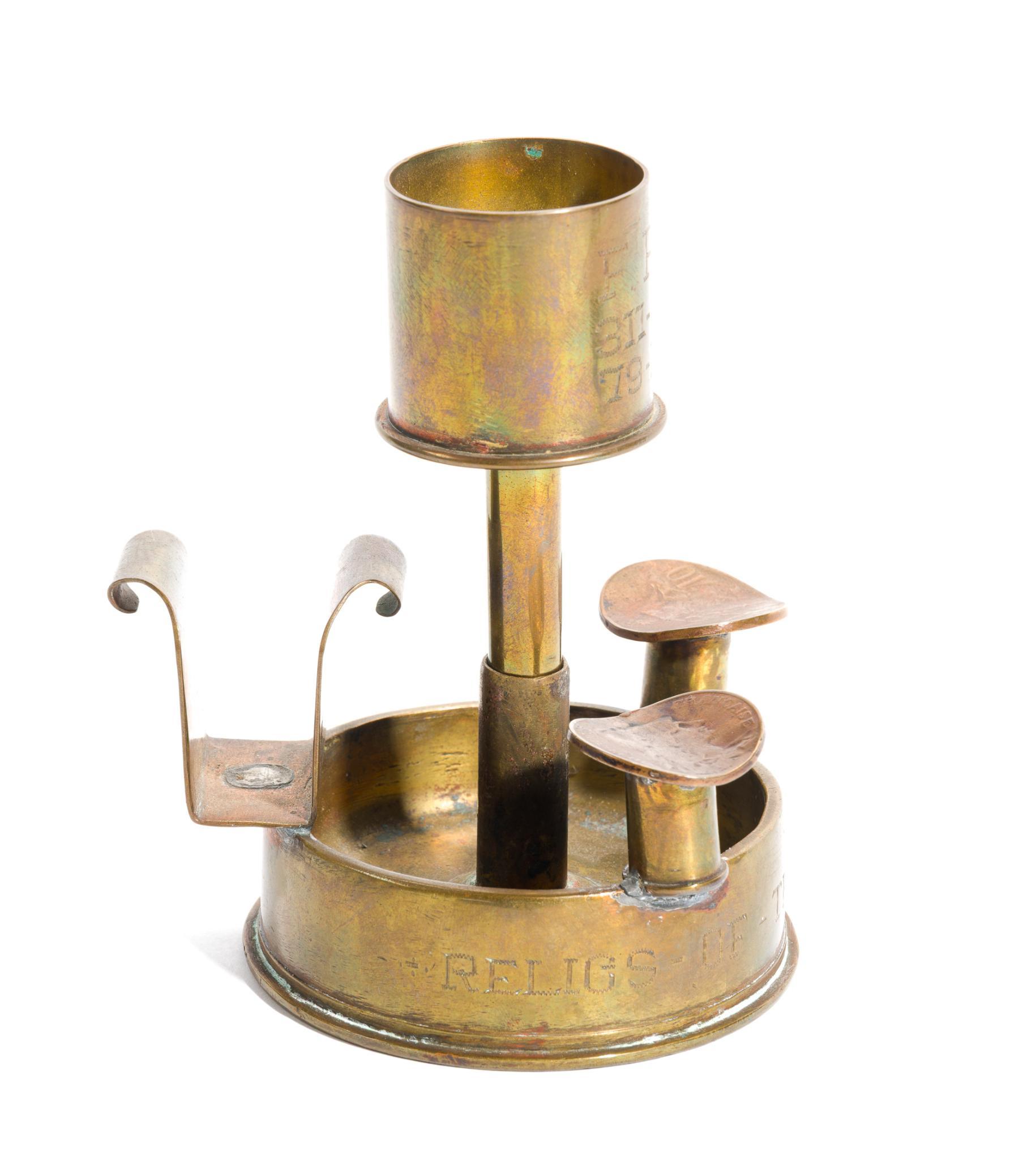 2 WWI Trench Art Ashtrays