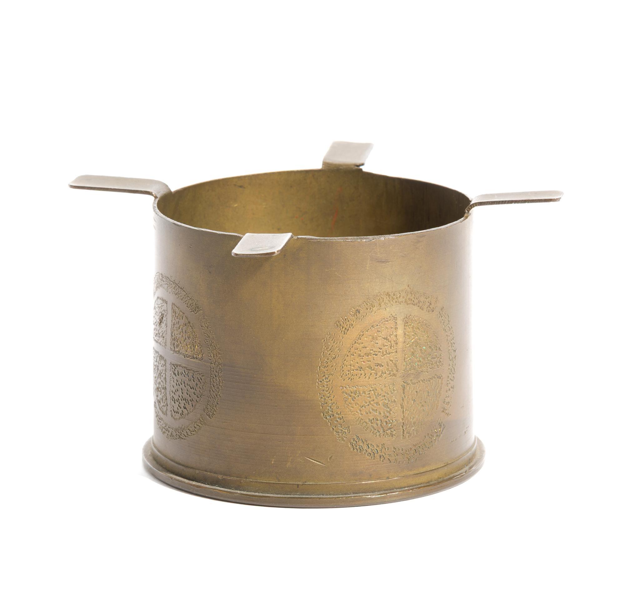2 WWI Trench Art Ashtrays